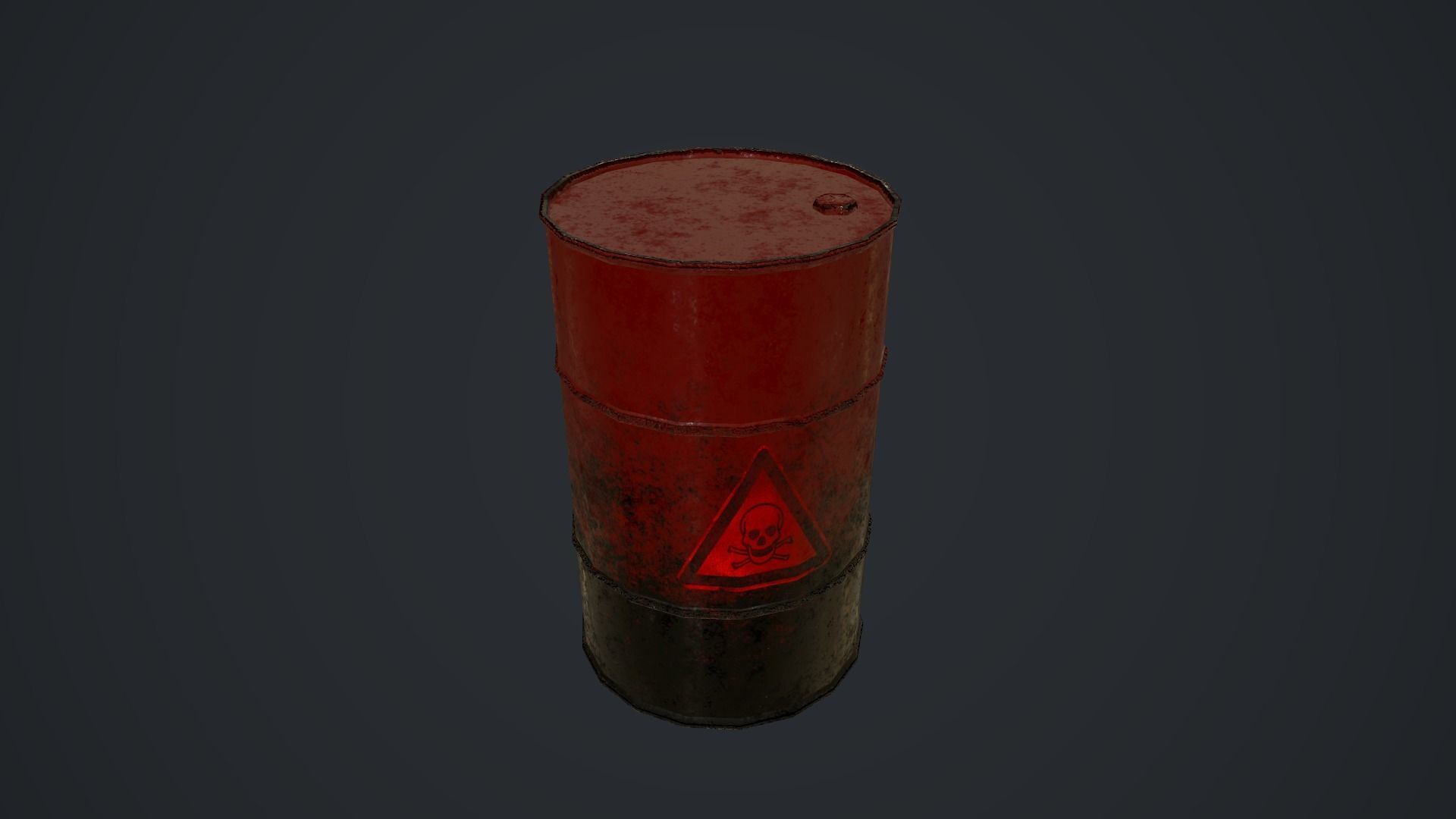 Metal Barrel Low-poly 3D model_10