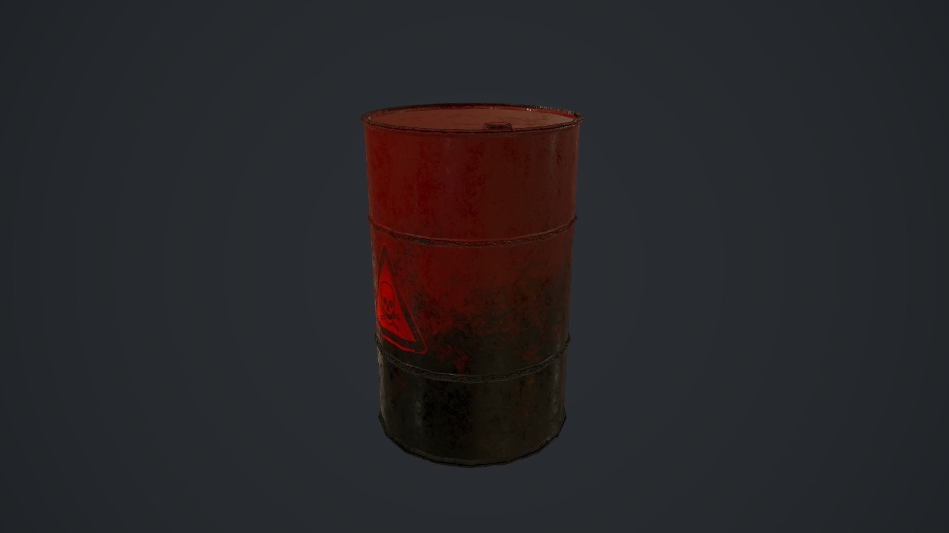 Metal Barrel Low-poly 3D model_2