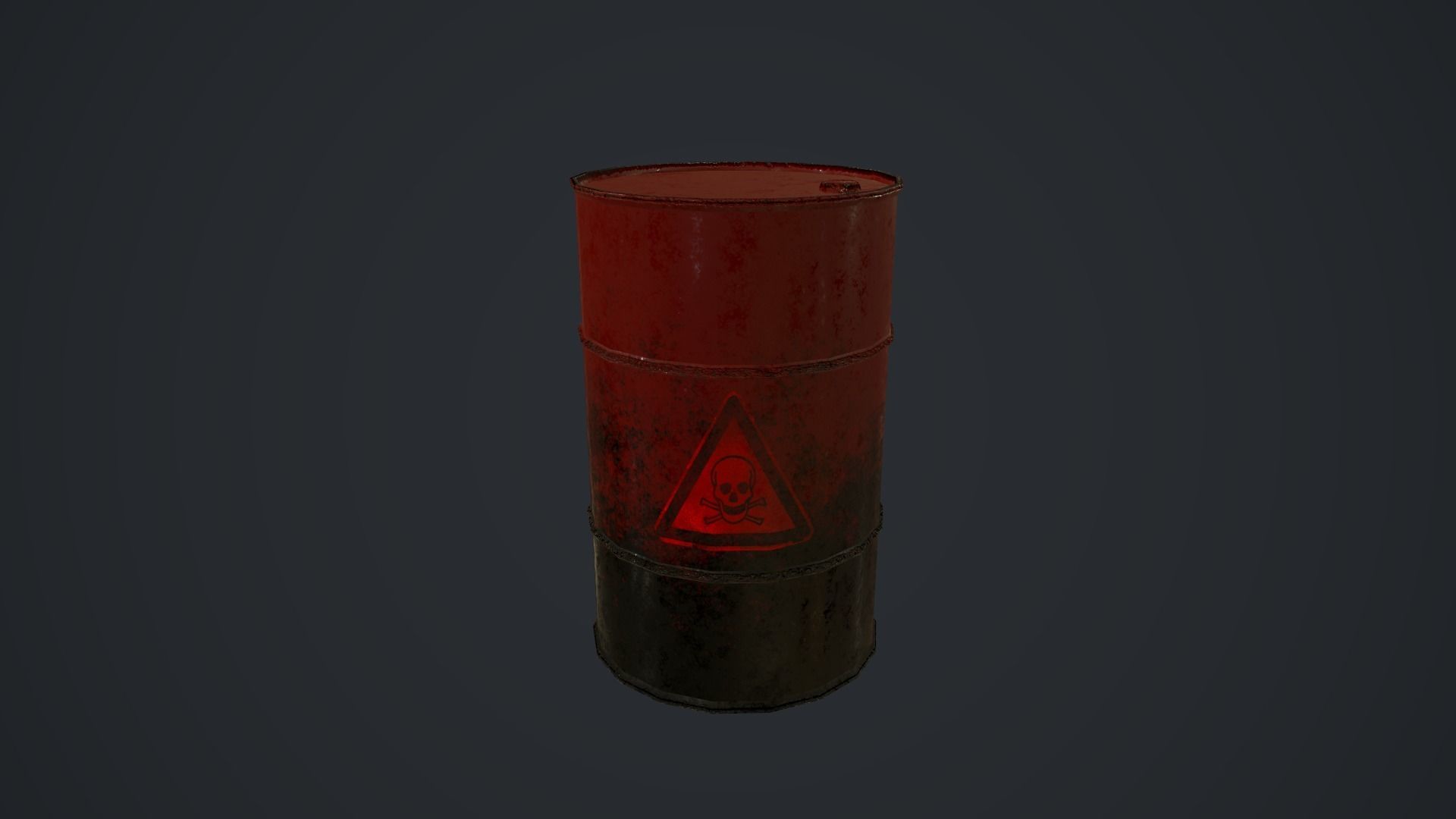 Metal Barrel Low-poly 3D model_7
