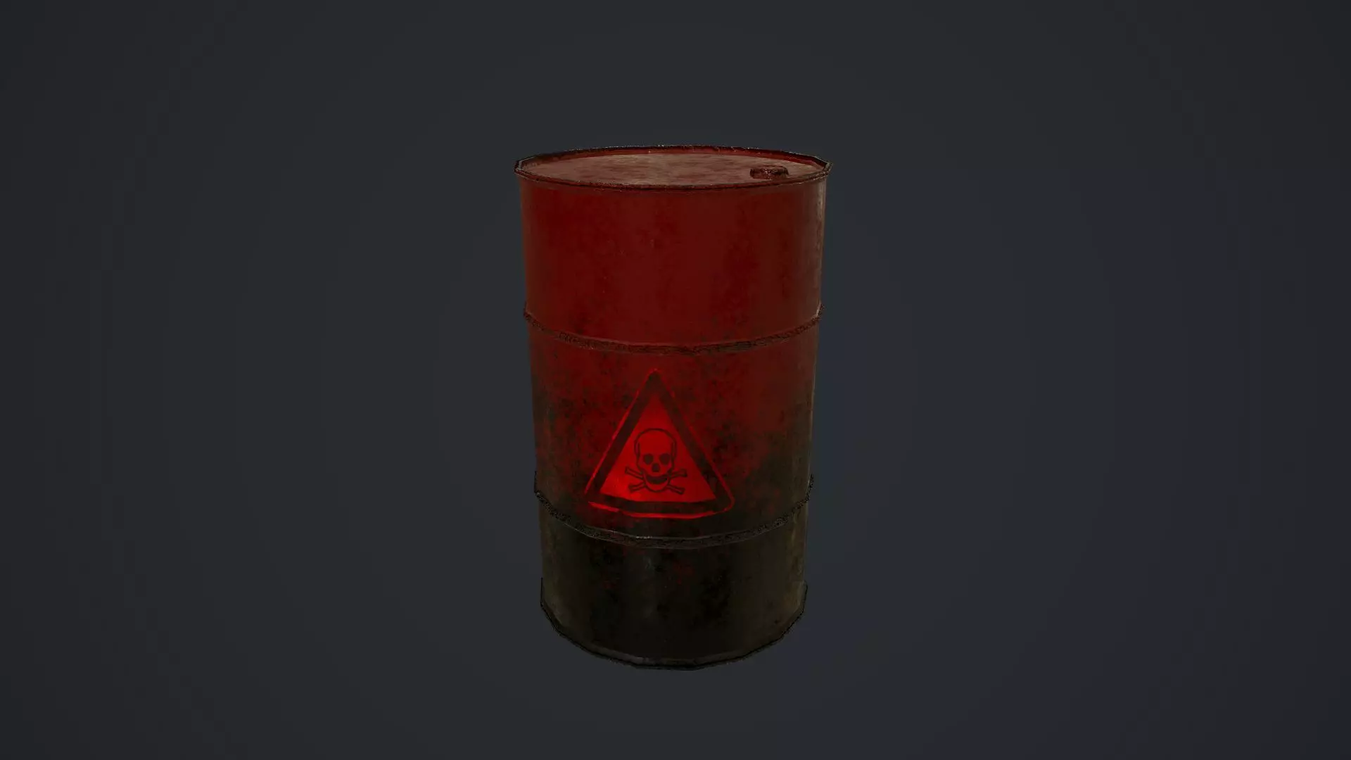 Metal Barrel Low-poly 3D model_0
