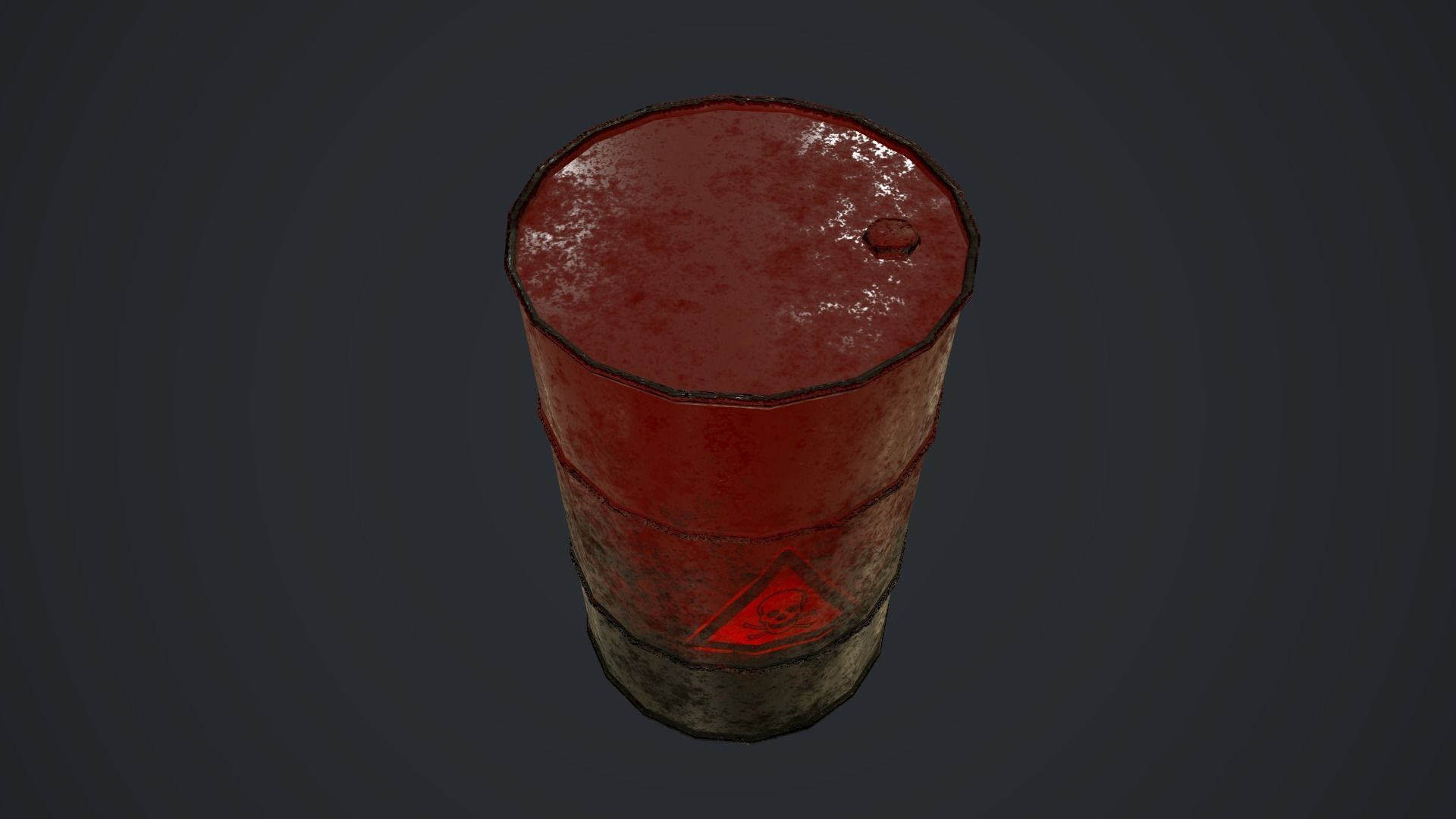 Metal Barrel Low-poly 3D model_8
