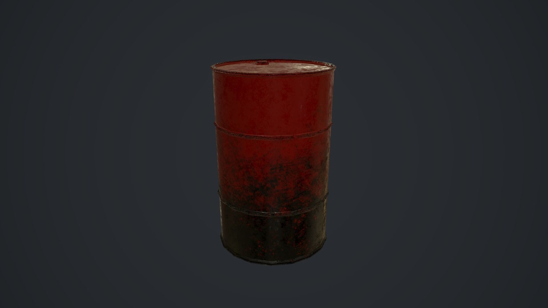 Metal Barrel Low-poly 3D model_5