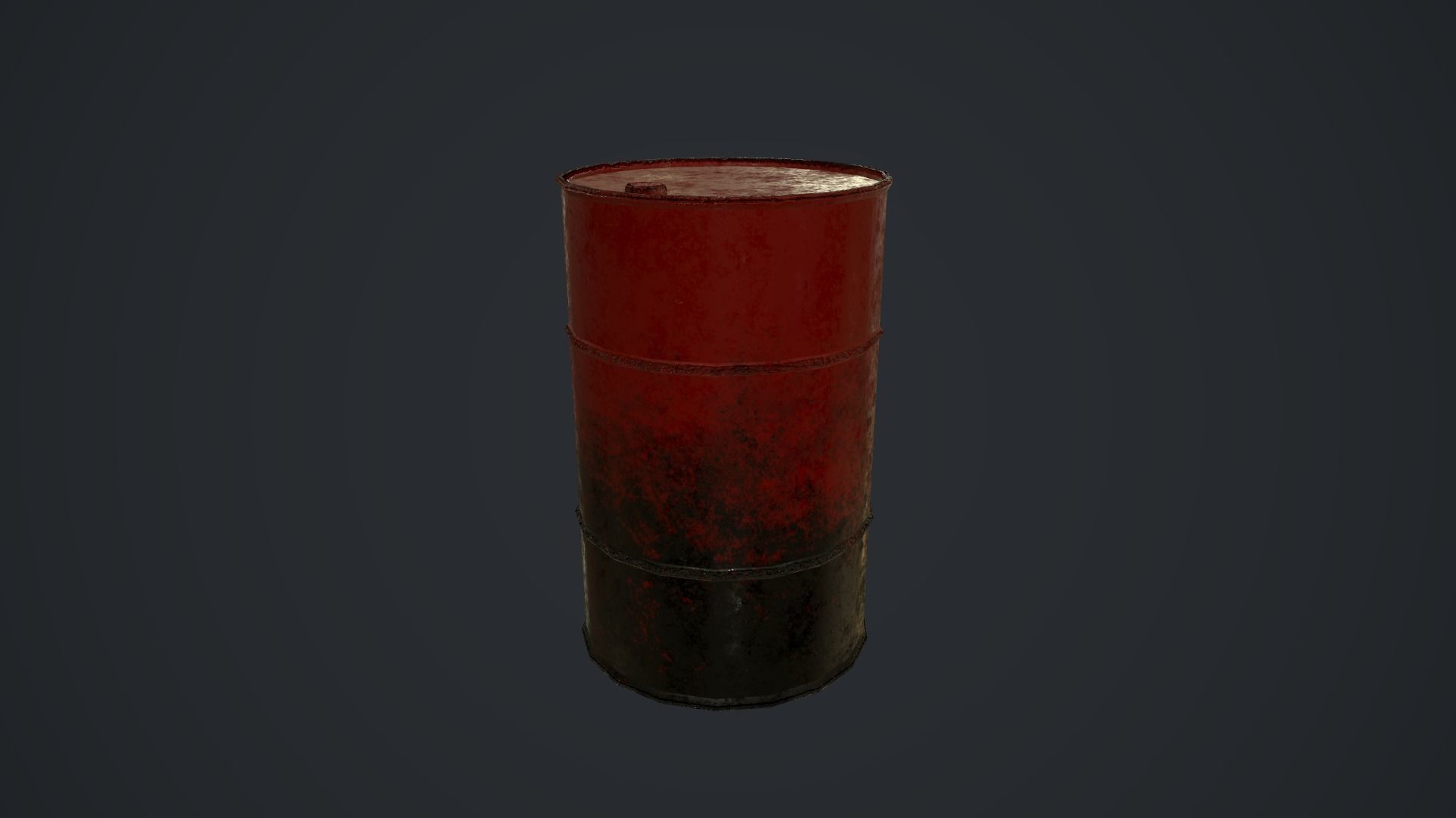 Metal Barrel Low-poly 3D model_3