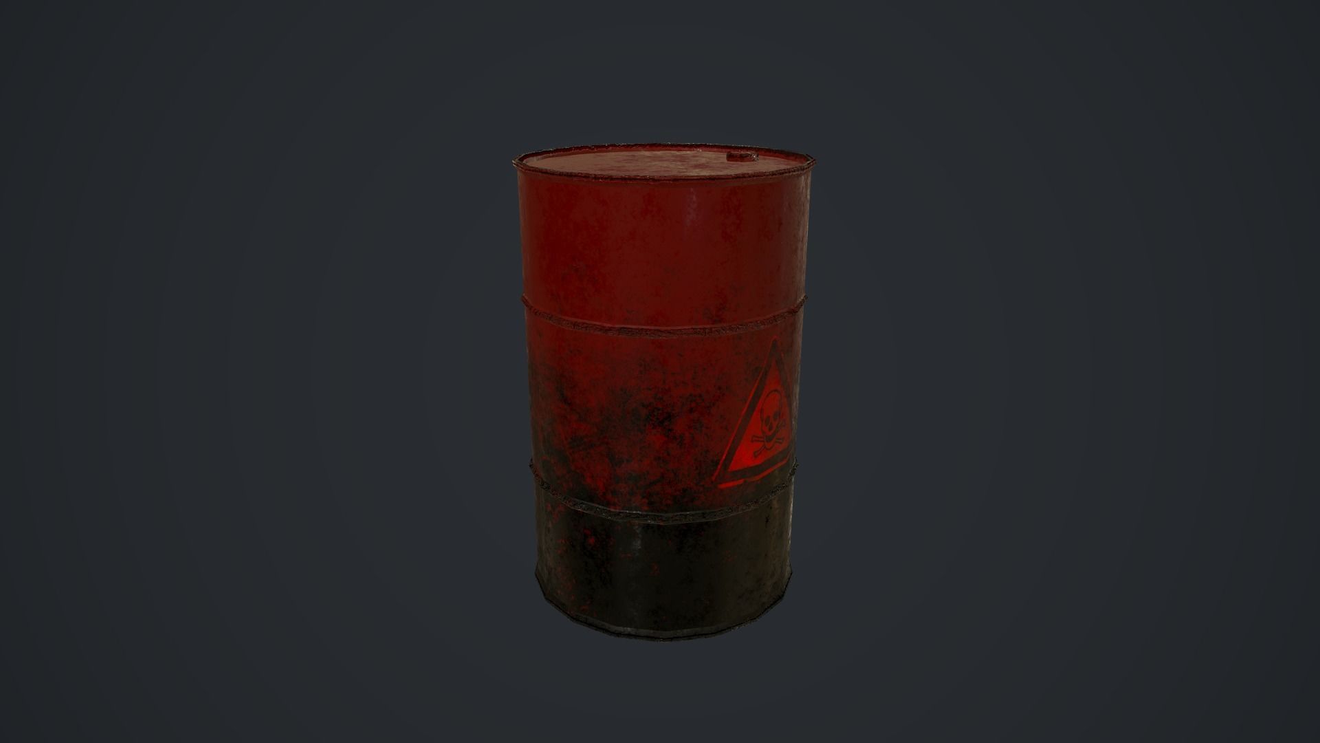 Metal Barrel Low-poly 3D model_6