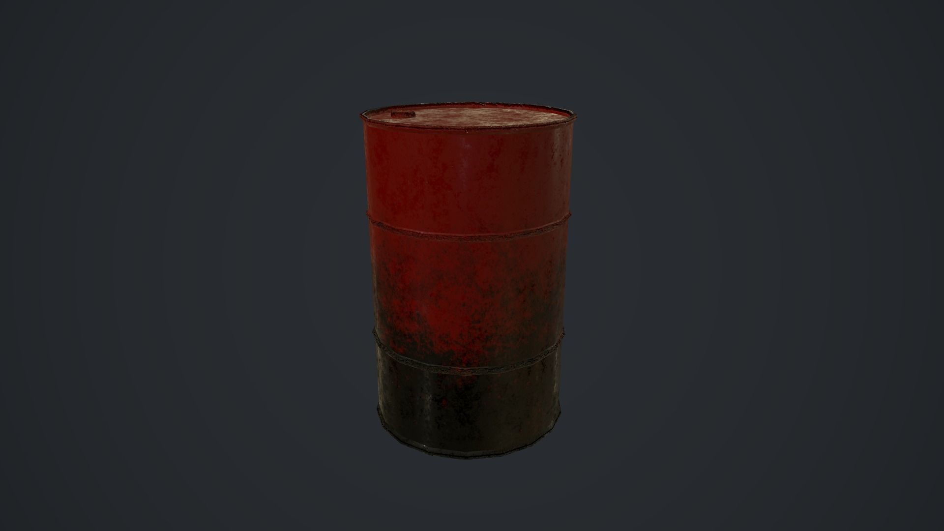 Metal Barrel Low-poly 3D model_4