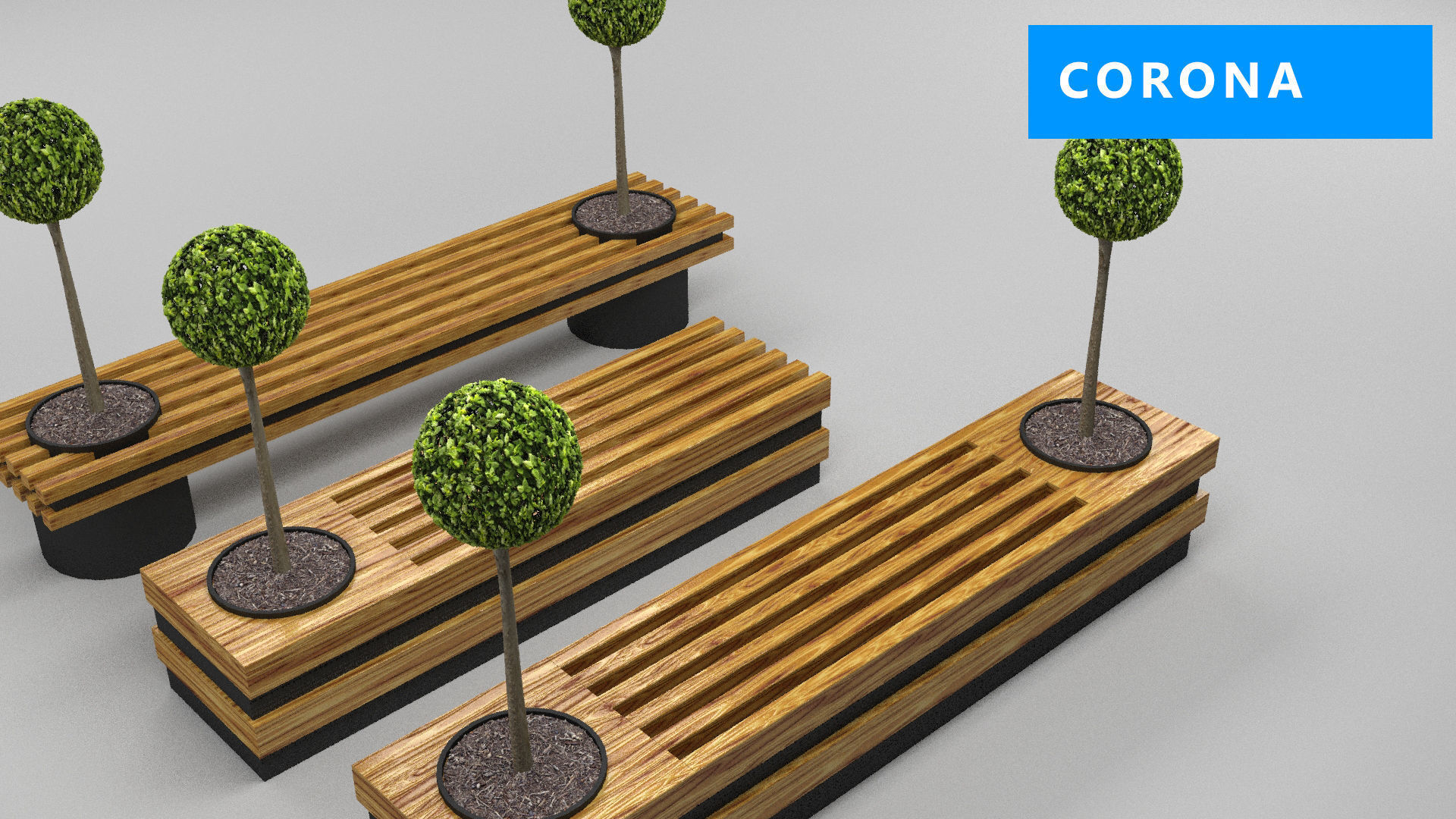 design bench transformer set corona v-ray Low-poly 3D model_5