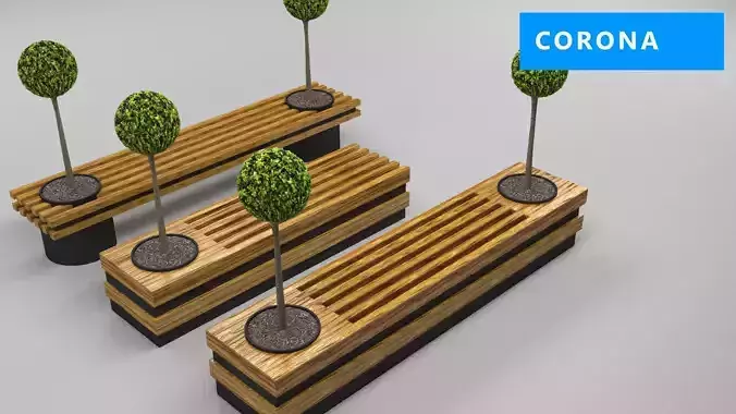 design bench transformer set corona v-ray Low-poly 3D model