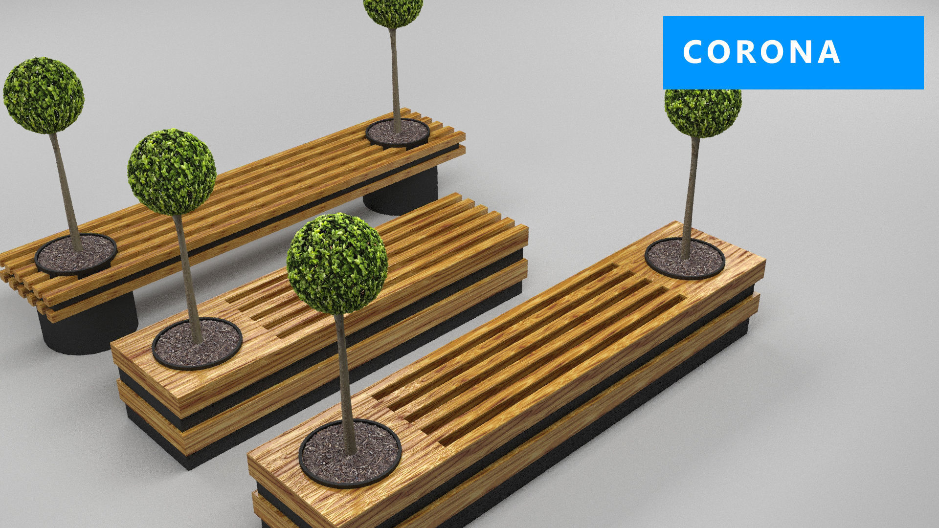 design bench transformer set corona v-ray Low-poly 3D model_4