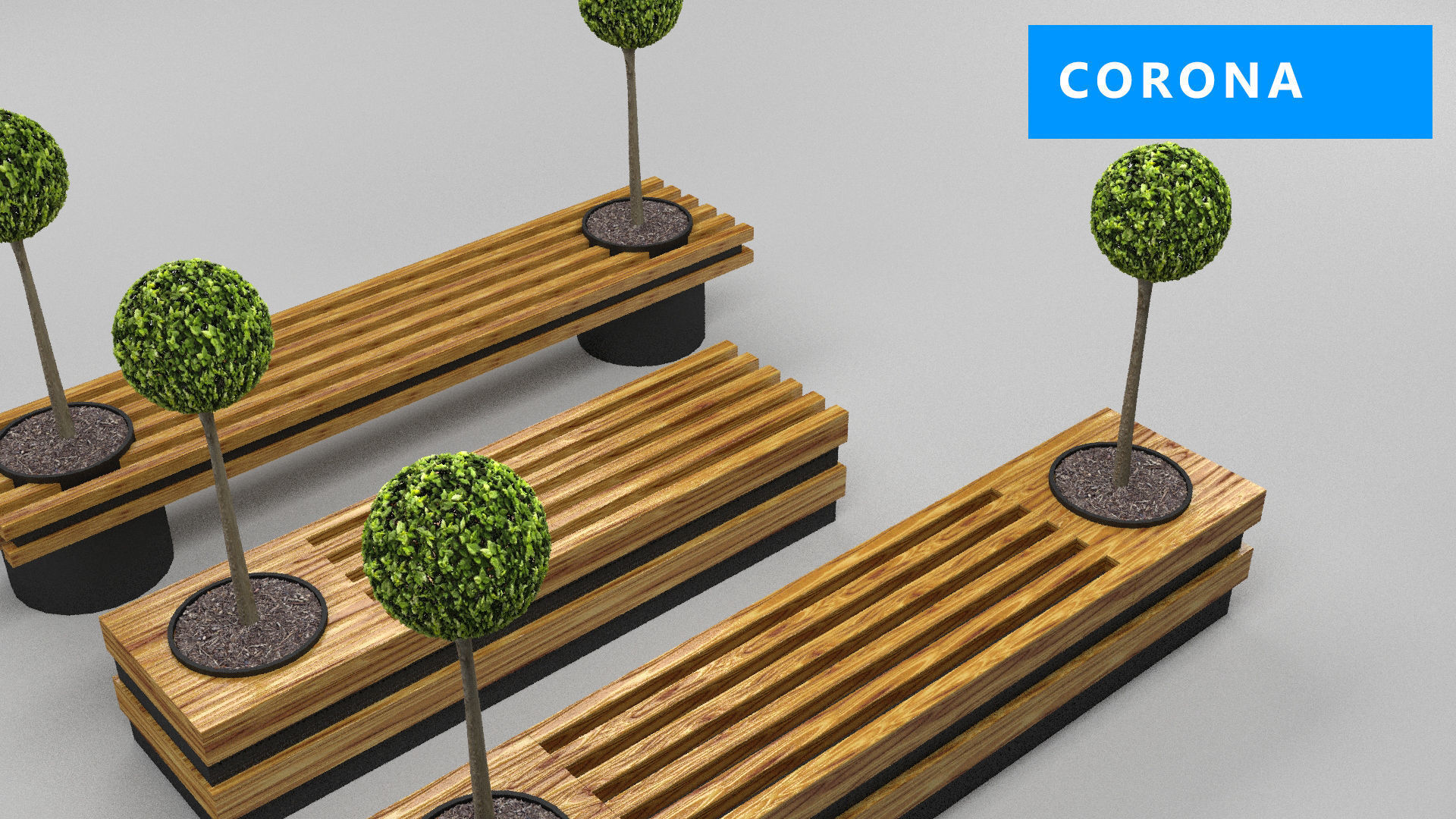 design bench transformer set corona v-ray Low-poly 3D model_6