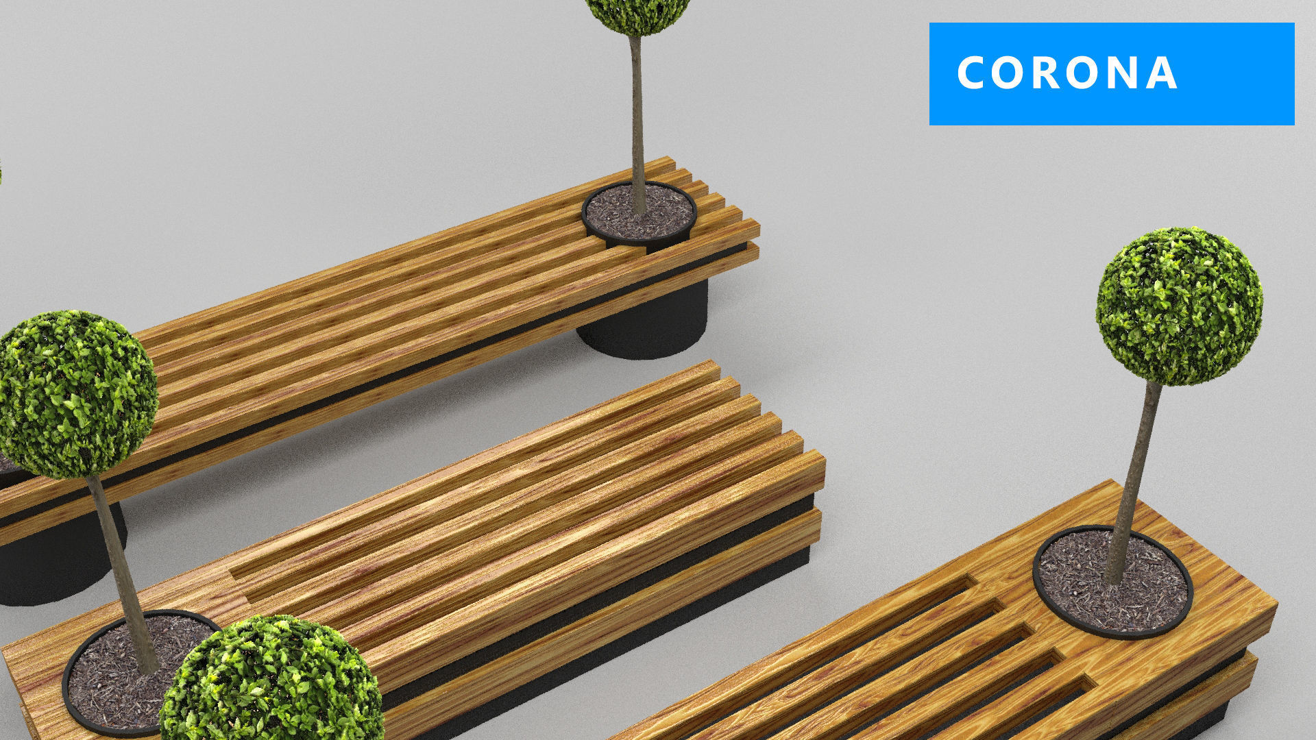 design bench transformer set corona v-ray Low-poly 3D model_8