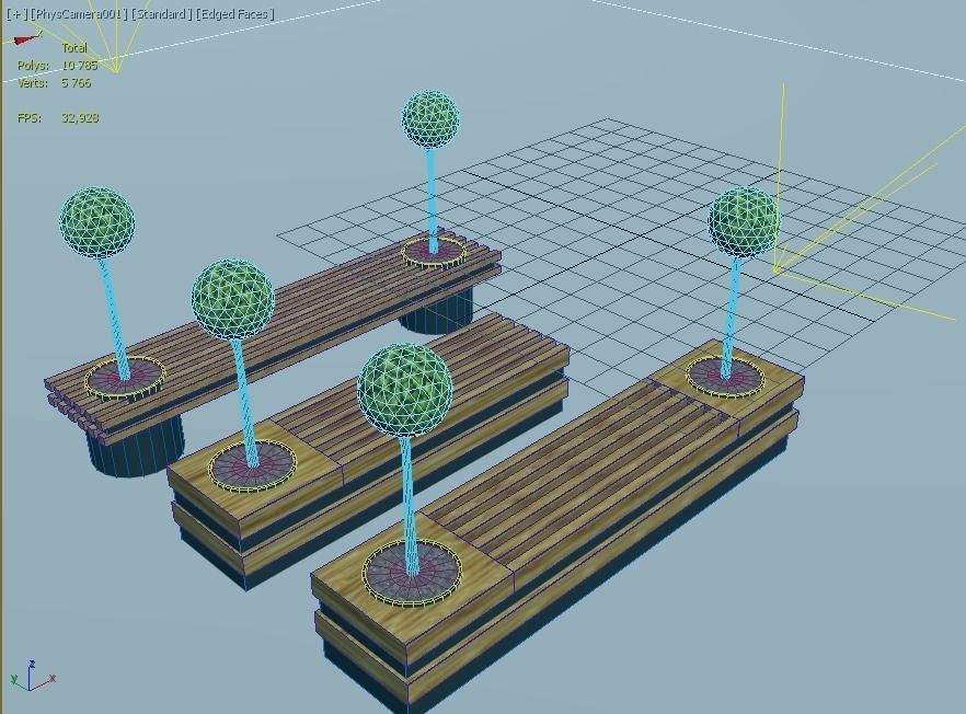 design bench transformer set corona v-ray Low-poly 3D model_27