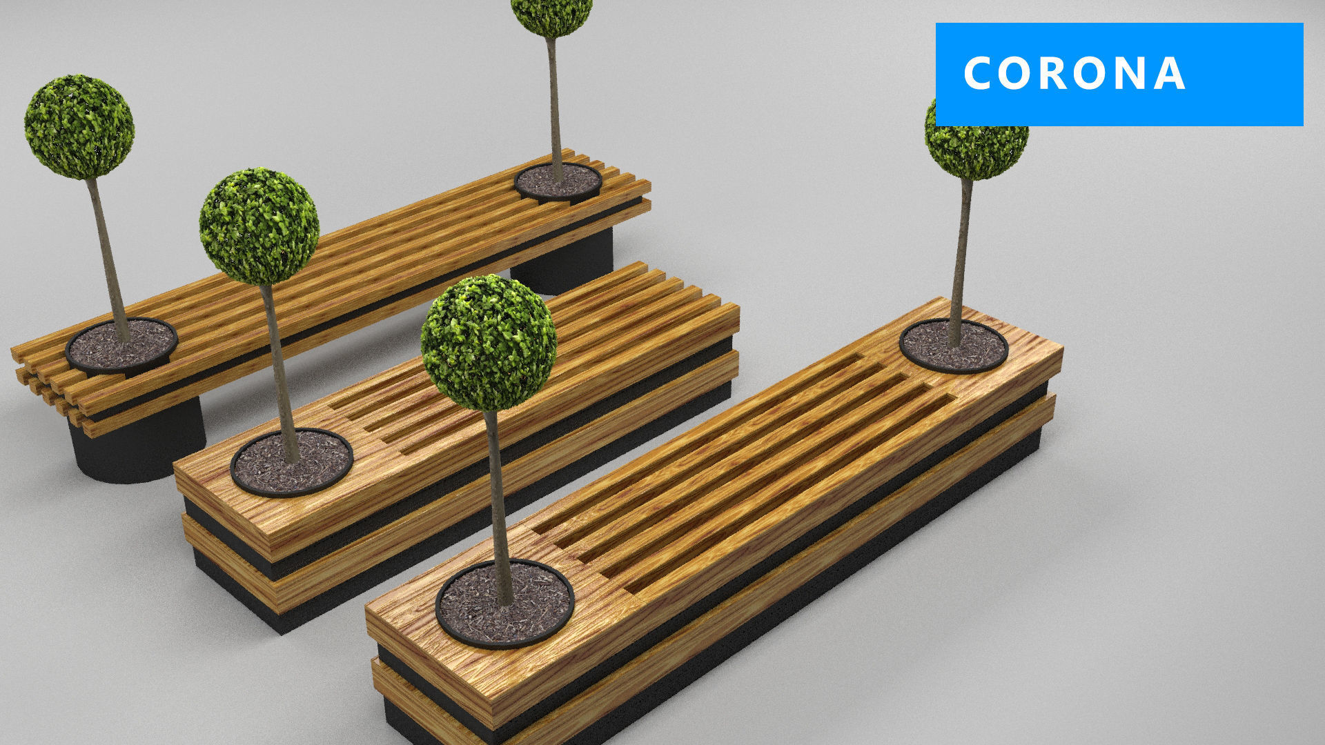 design bench transformer set corona v-ray Low-poly 3D model_3