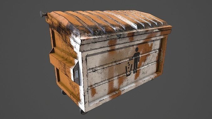 Trash Container Low Poly Game Ready Low-poly 3D model