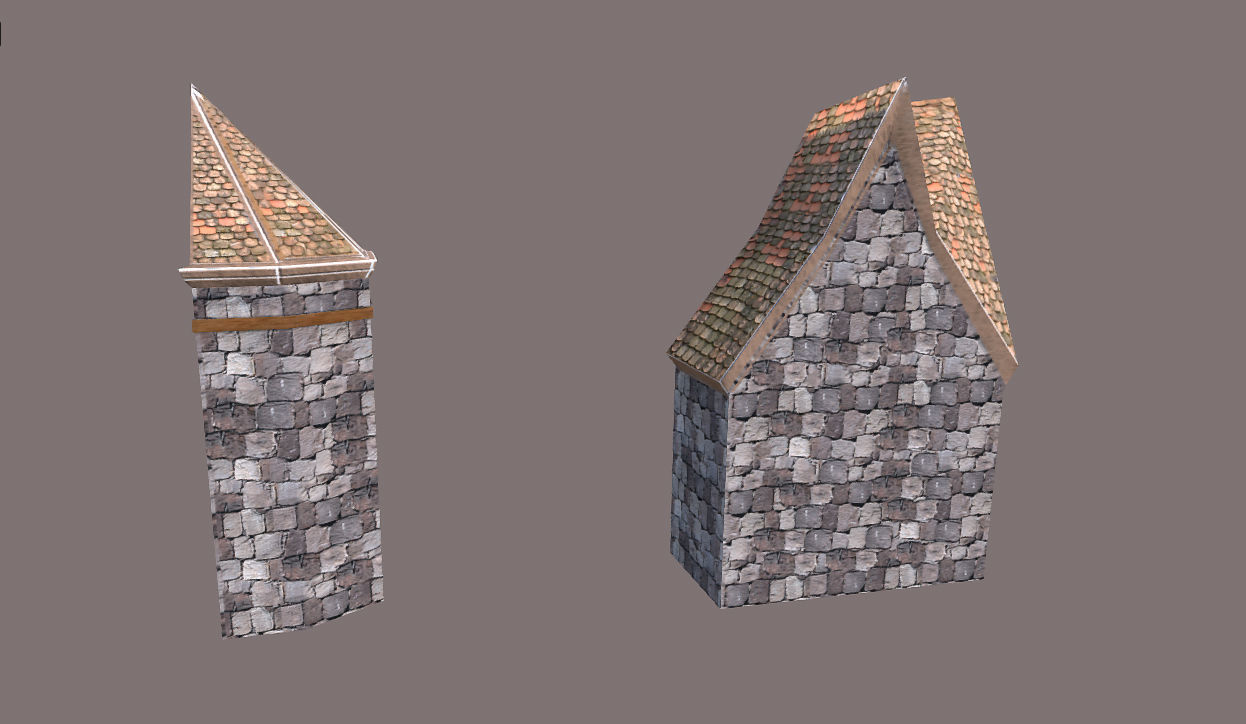 Low Poly medieval houses  Low-poly 3D model_10