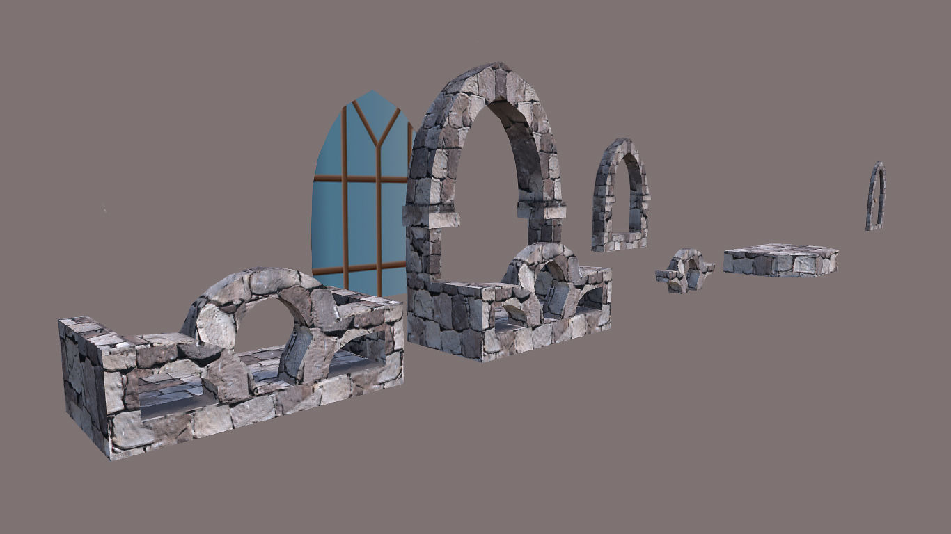 Low Poly medieval houses  Low-poly 3D model_8
