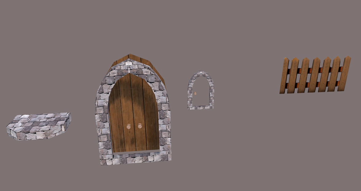 Low Poly medieval houses  Low-poly 3D model_12