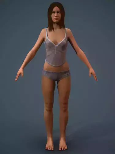 Girl in underwear Low-poly 3D model