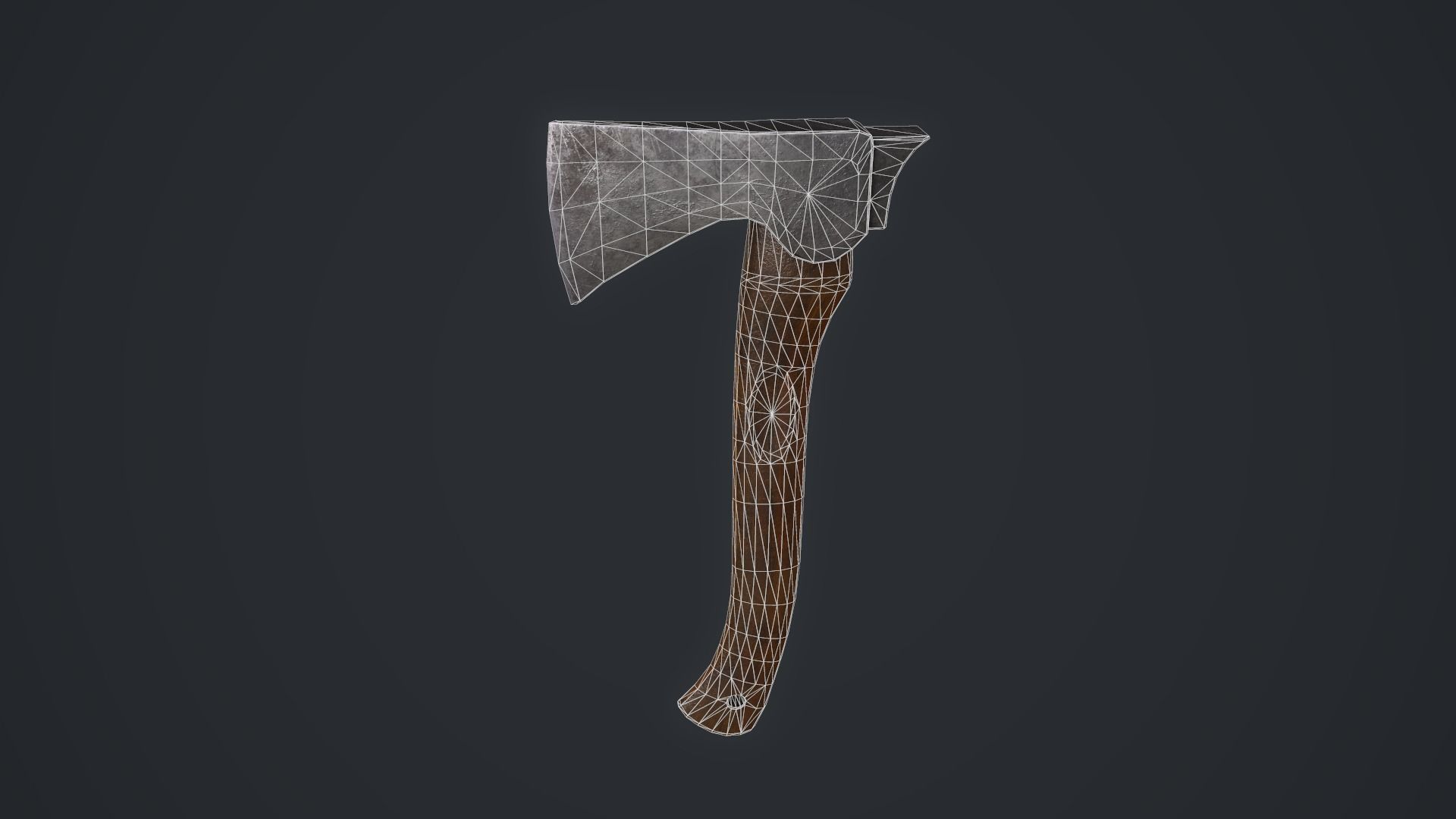 Hatchet axe Low-poly 3D model_10