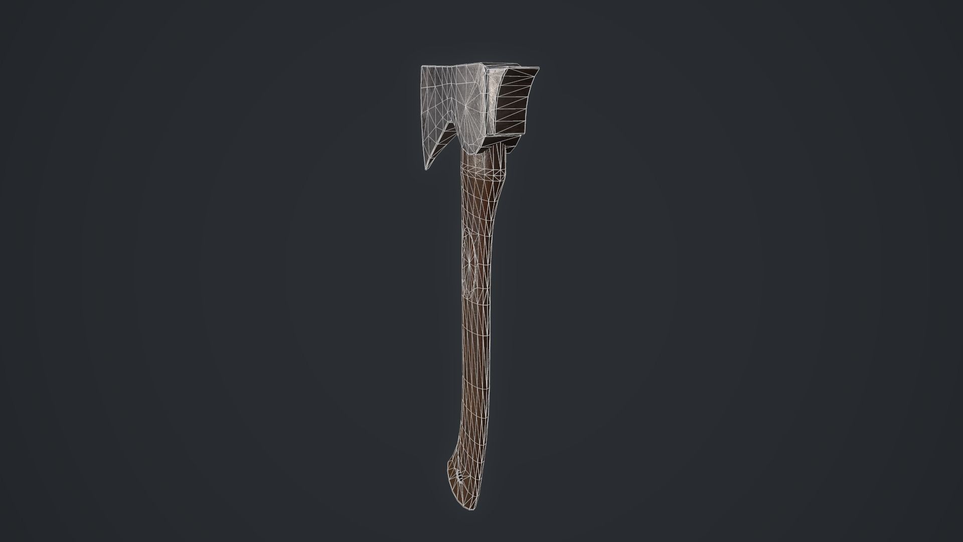 Hatchet axe Low-poly 3D model_11