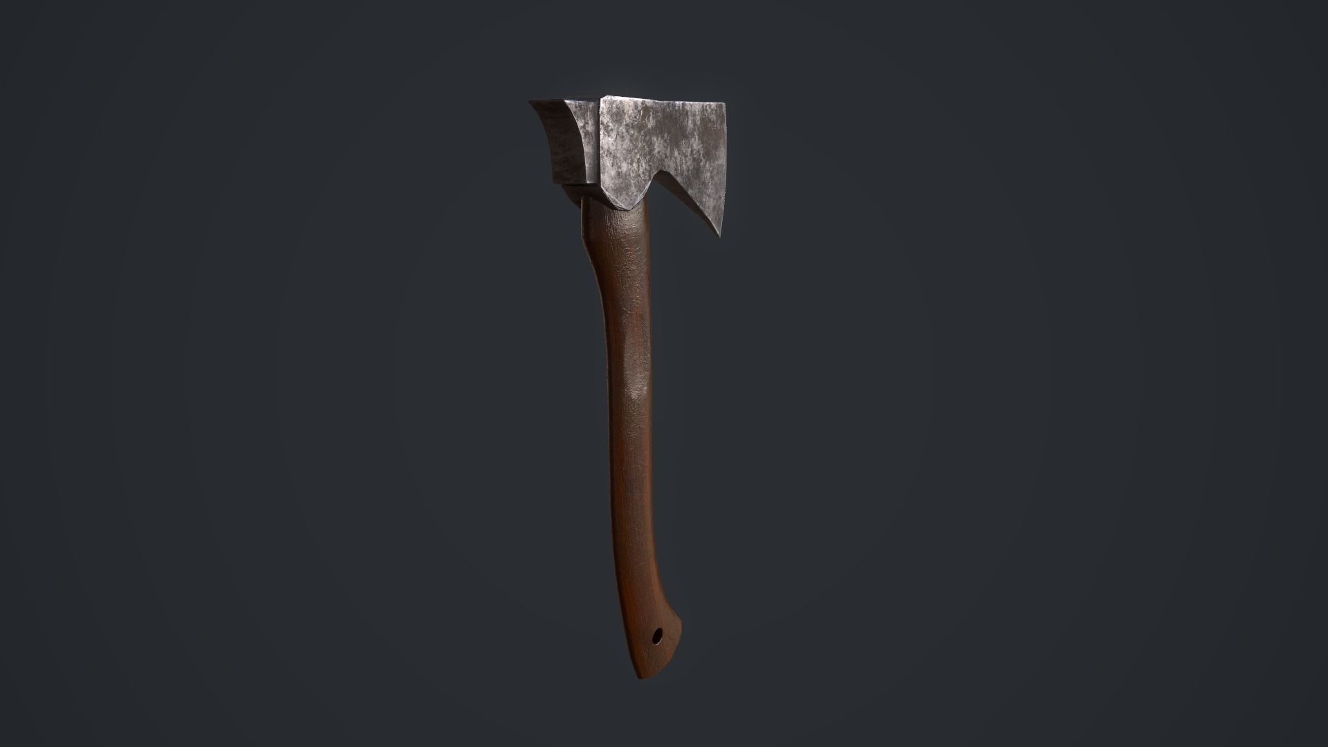 Hatchet axe Low-poly 3D model_4