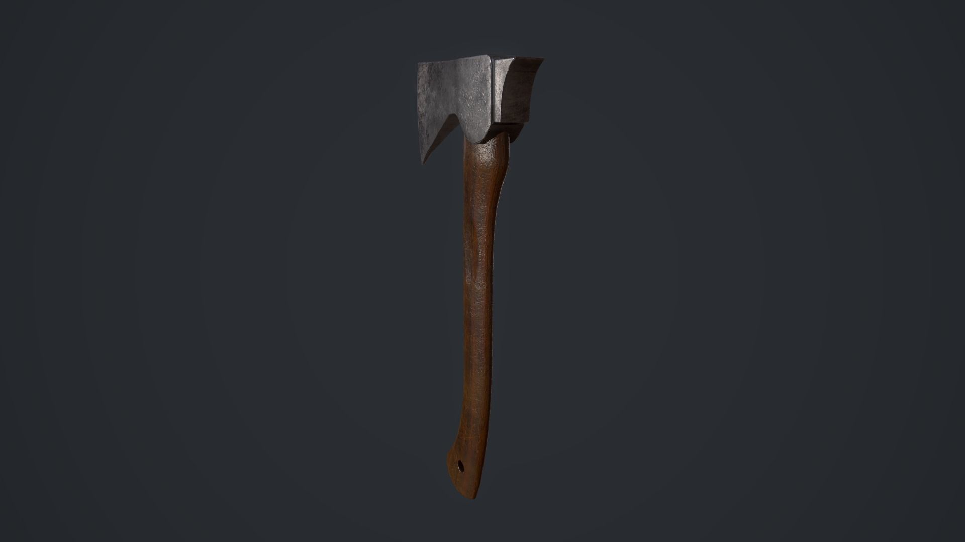 Hatchet axe Low-poly 3D model_3