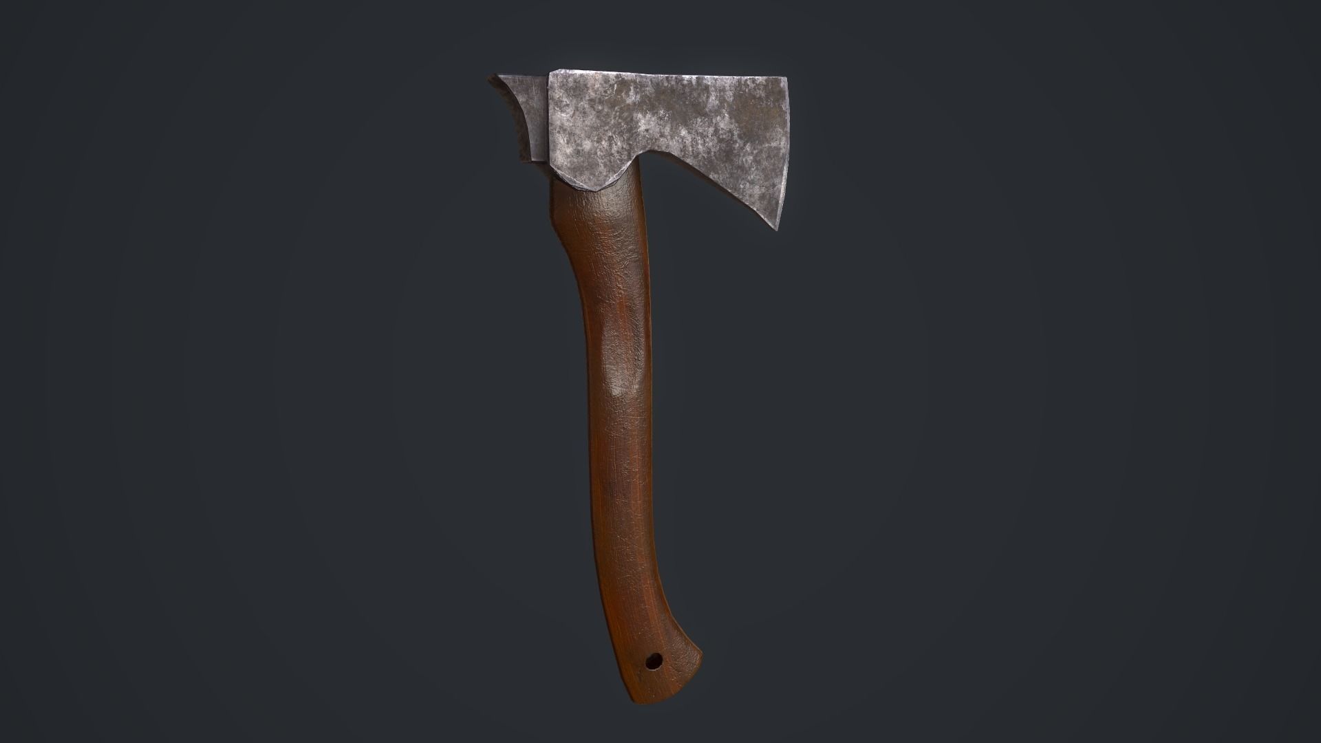 Hatchet axe Low-poly 3D model_5