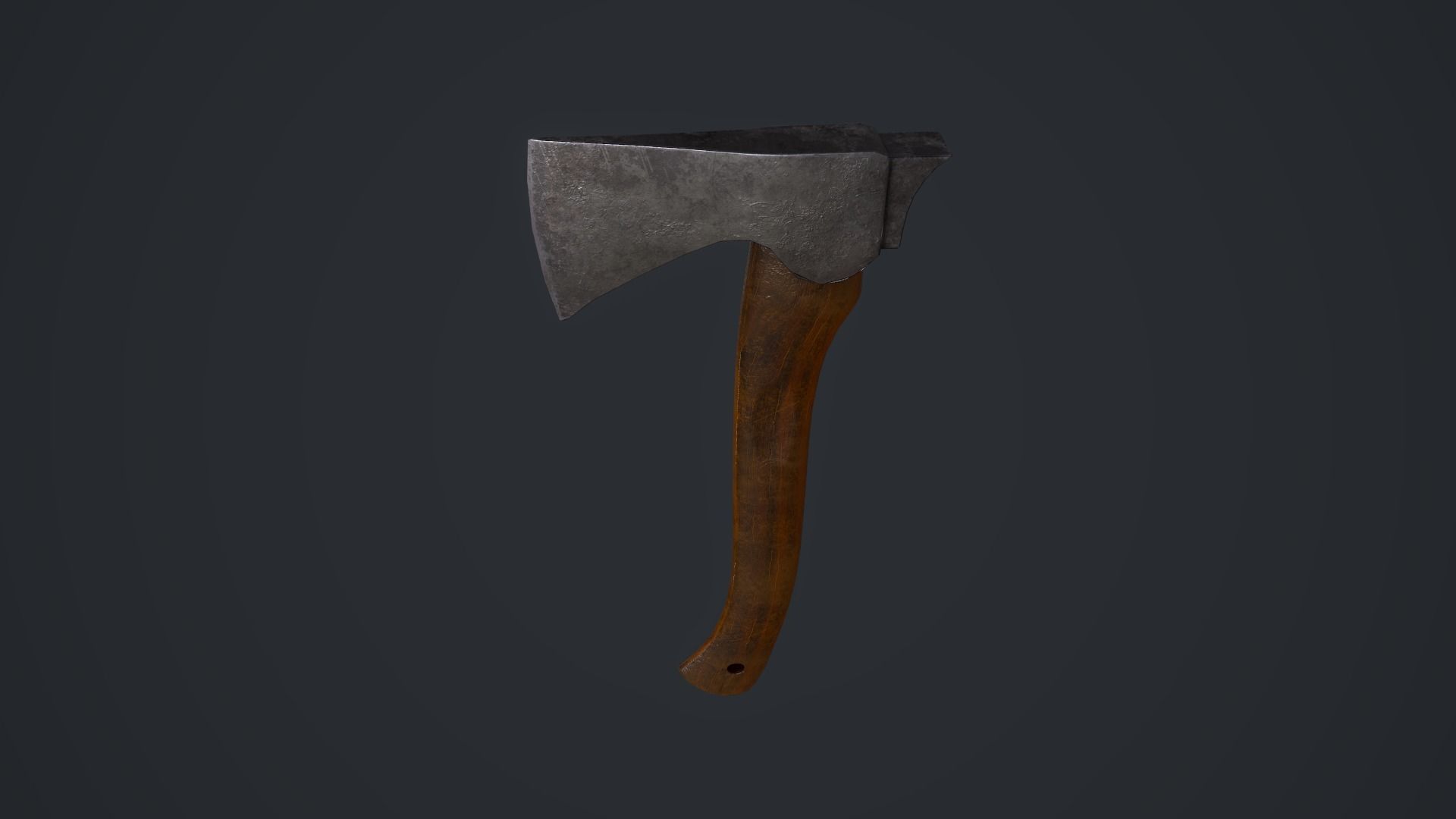 Hatchet axe Low-poly 3D model_9
