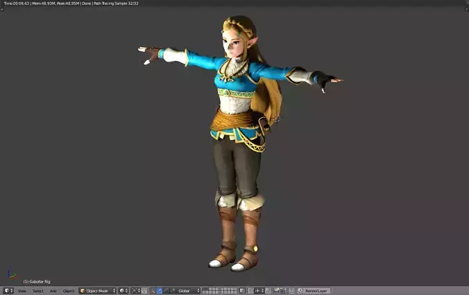 ZELDA - BREATH OF THE WILD - RIGGED - PBR 3D model