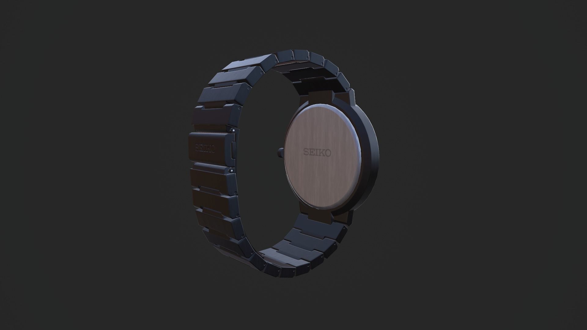 PBR Seiko wrist watch design Low-poly 3D model_5