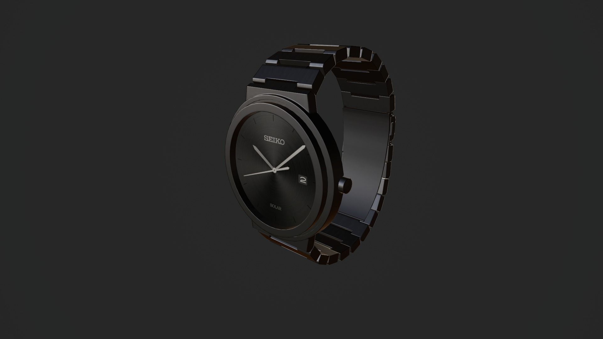 PBR Seiko wrist watch design Low-poly 3D model_9