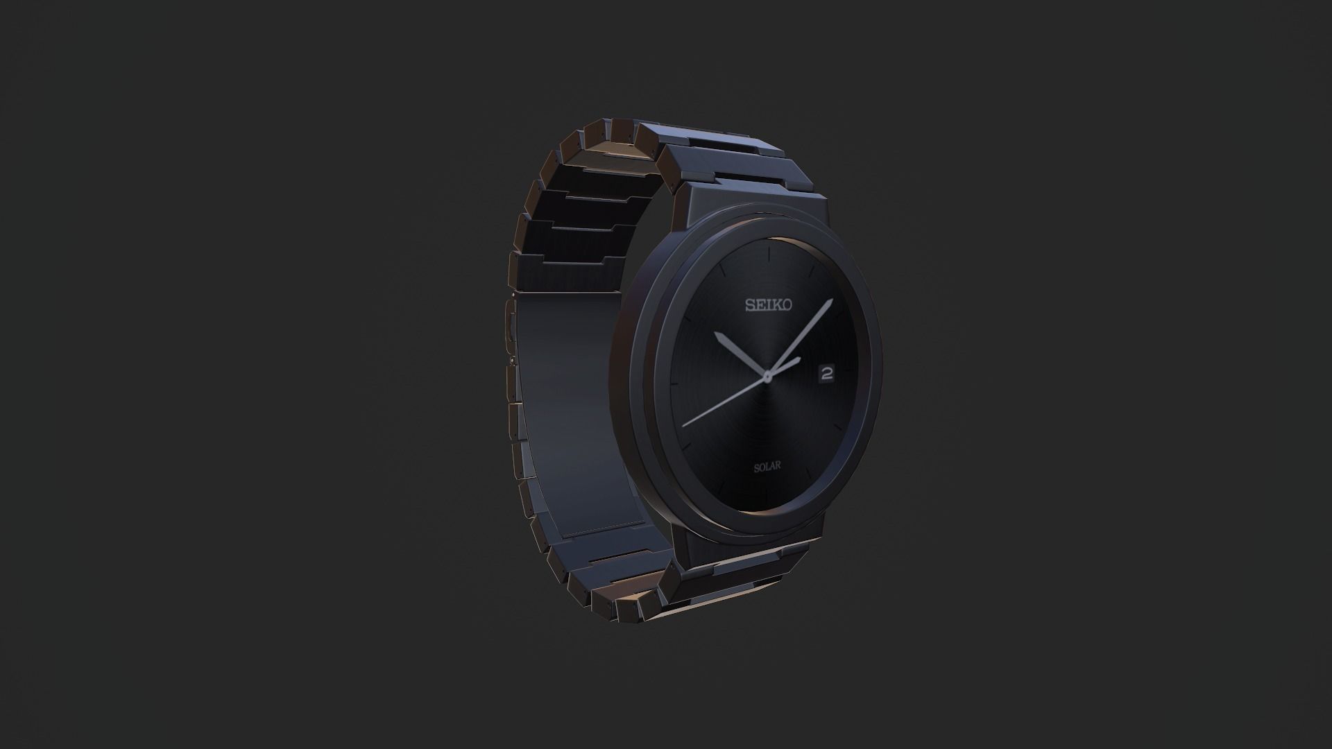PBR Seiko wrist watch design Low-poly 3D model_7