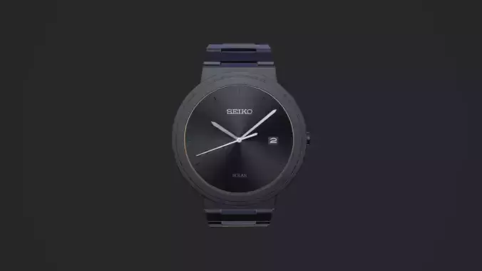 PBR Seiko wrist watch design Low-poly 3D model