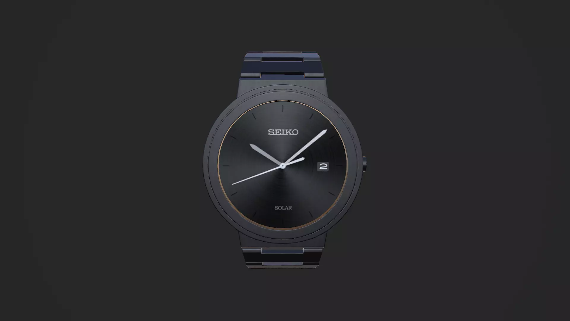 PBR Seiko wrist watch design Low-poly 3D model_0