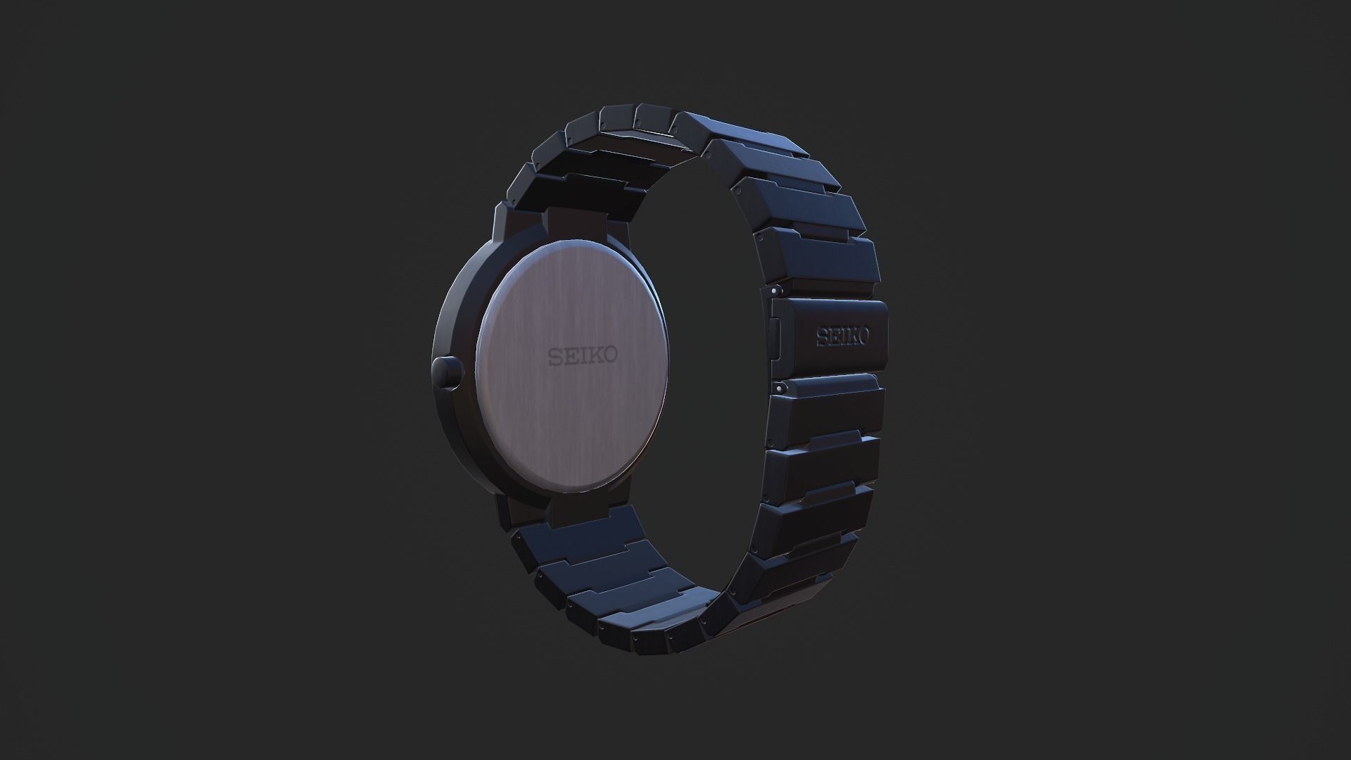 PBR Seiko wrist watch design Low-poly 3D model_3