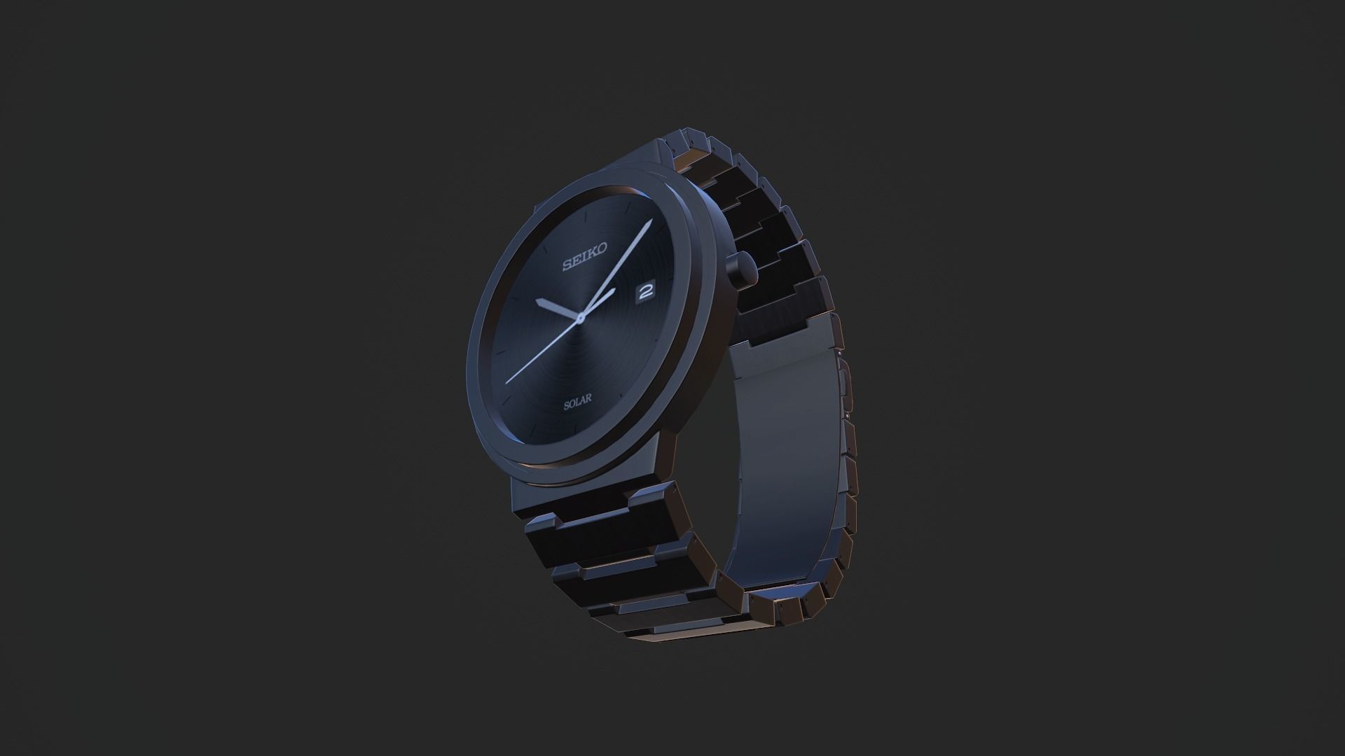 PBR Seiko wrist watch design Low-poly 3D model_10