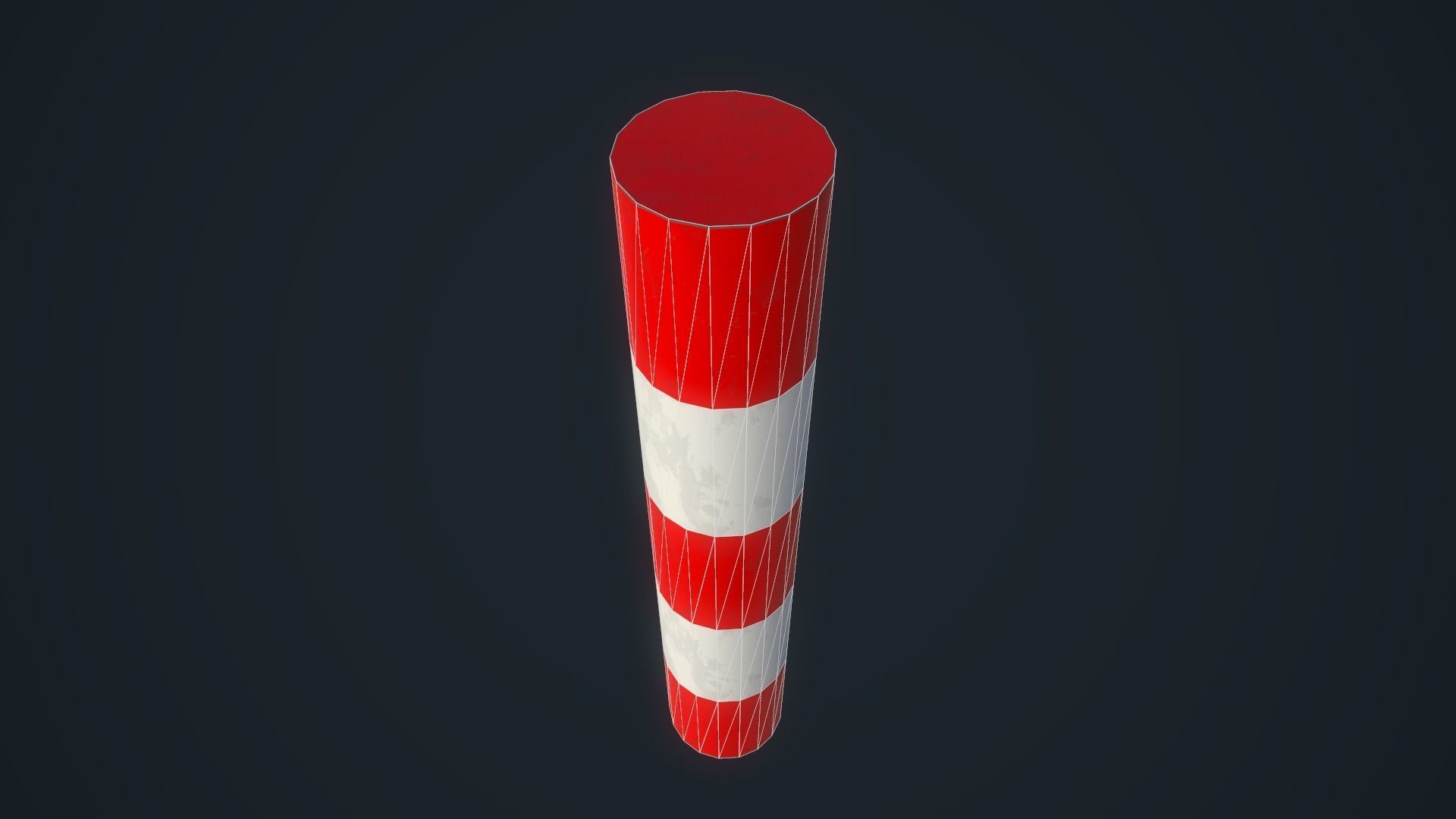 Bollard pole Low-poly 3D model_8
