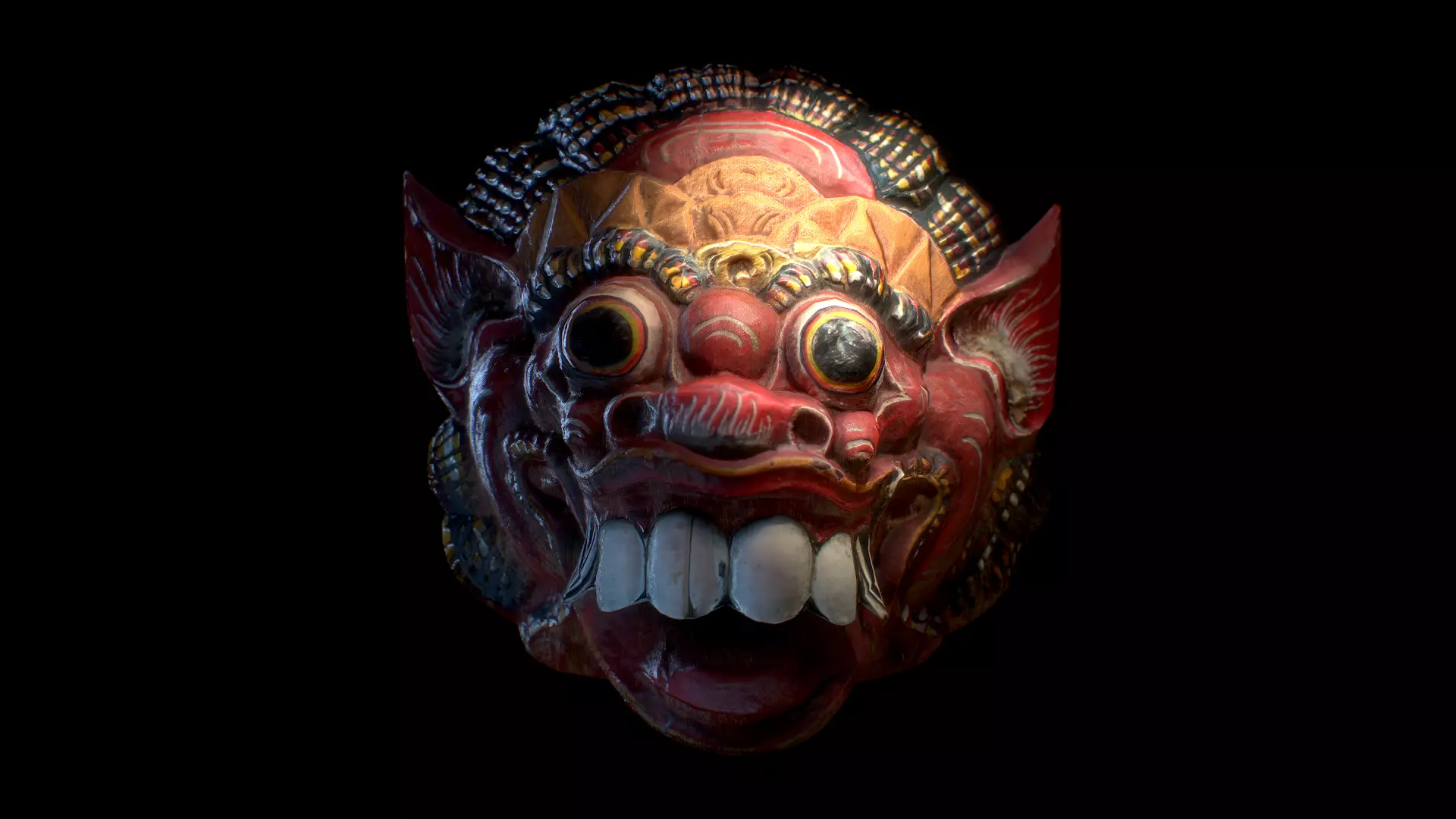 Indonesian Mask Low-poly 3D model