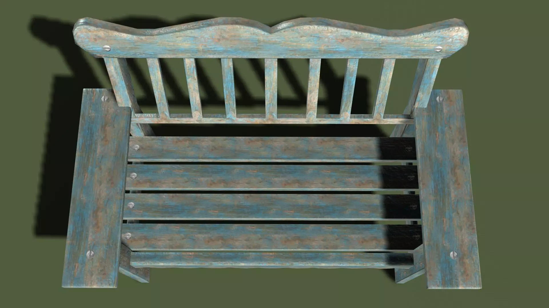 bench wooden chair Low-poly 3D model_0