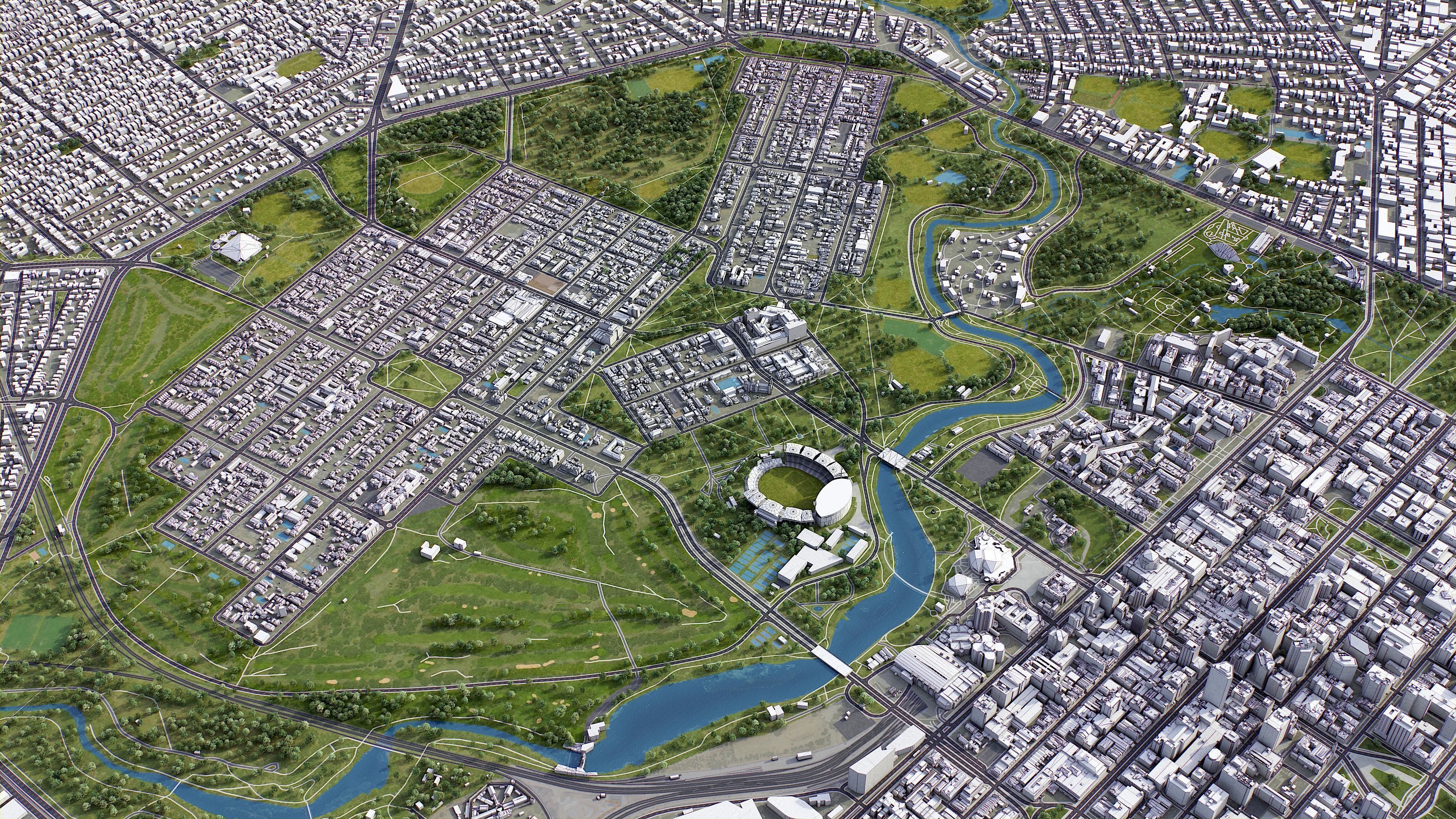 Adelaide Low-poly 3D model_3