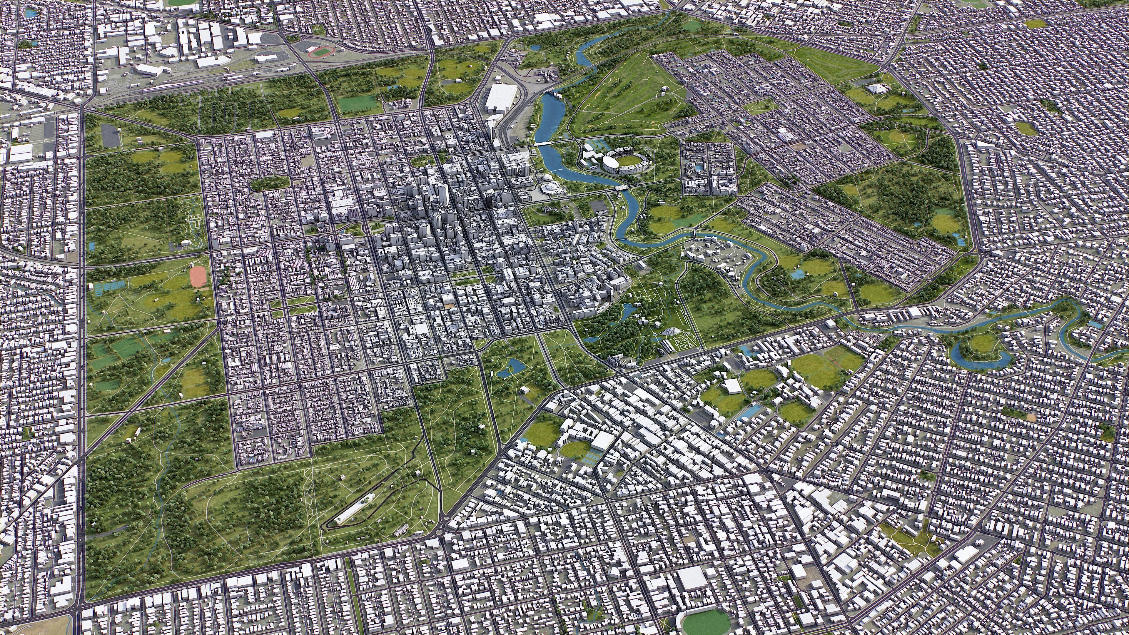 Adelaide Low-poly 3D model_6