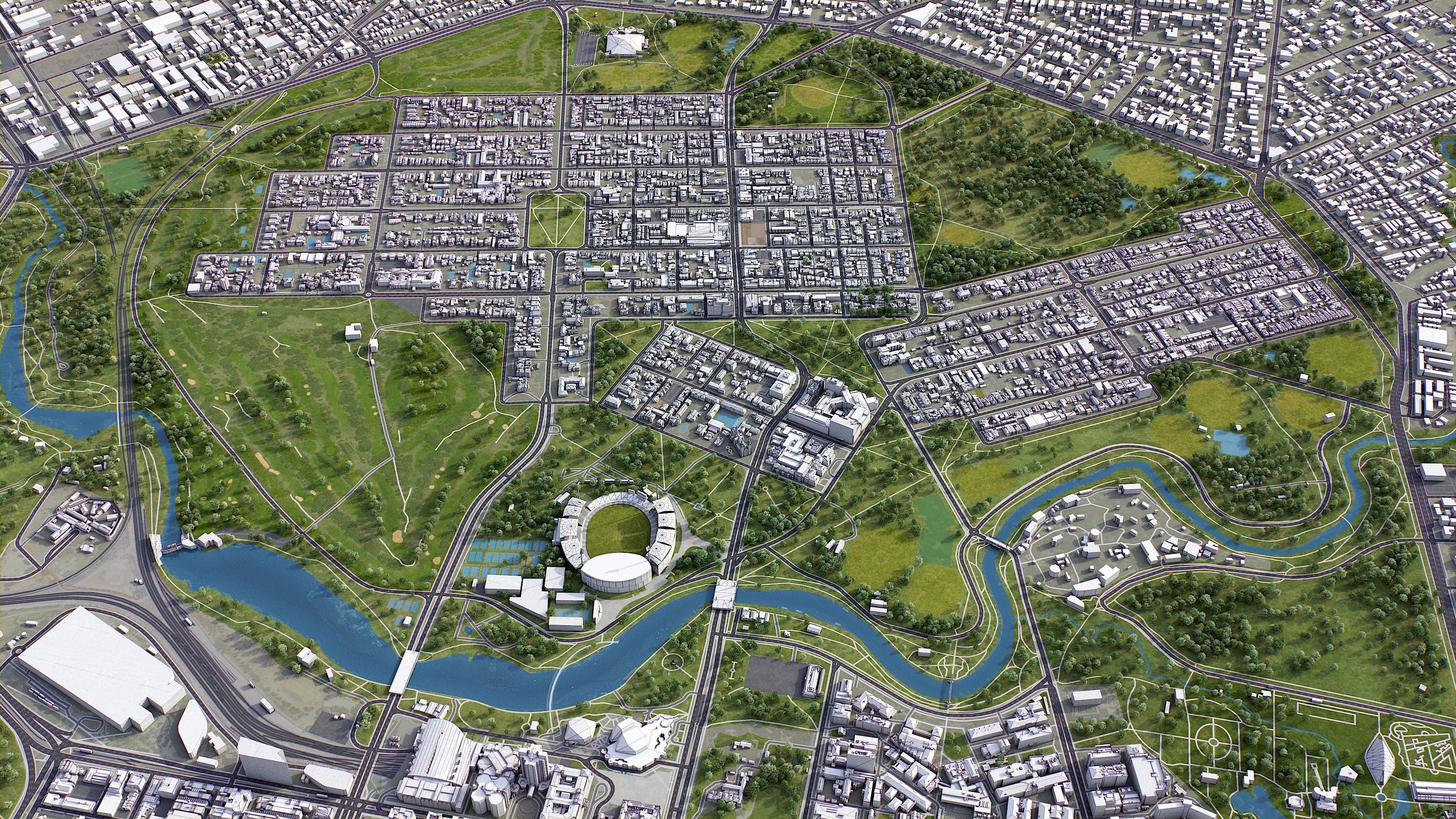 Adelaide Low-poly 3D model_4