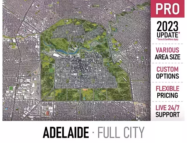 Adelaide Low-poly 3D model