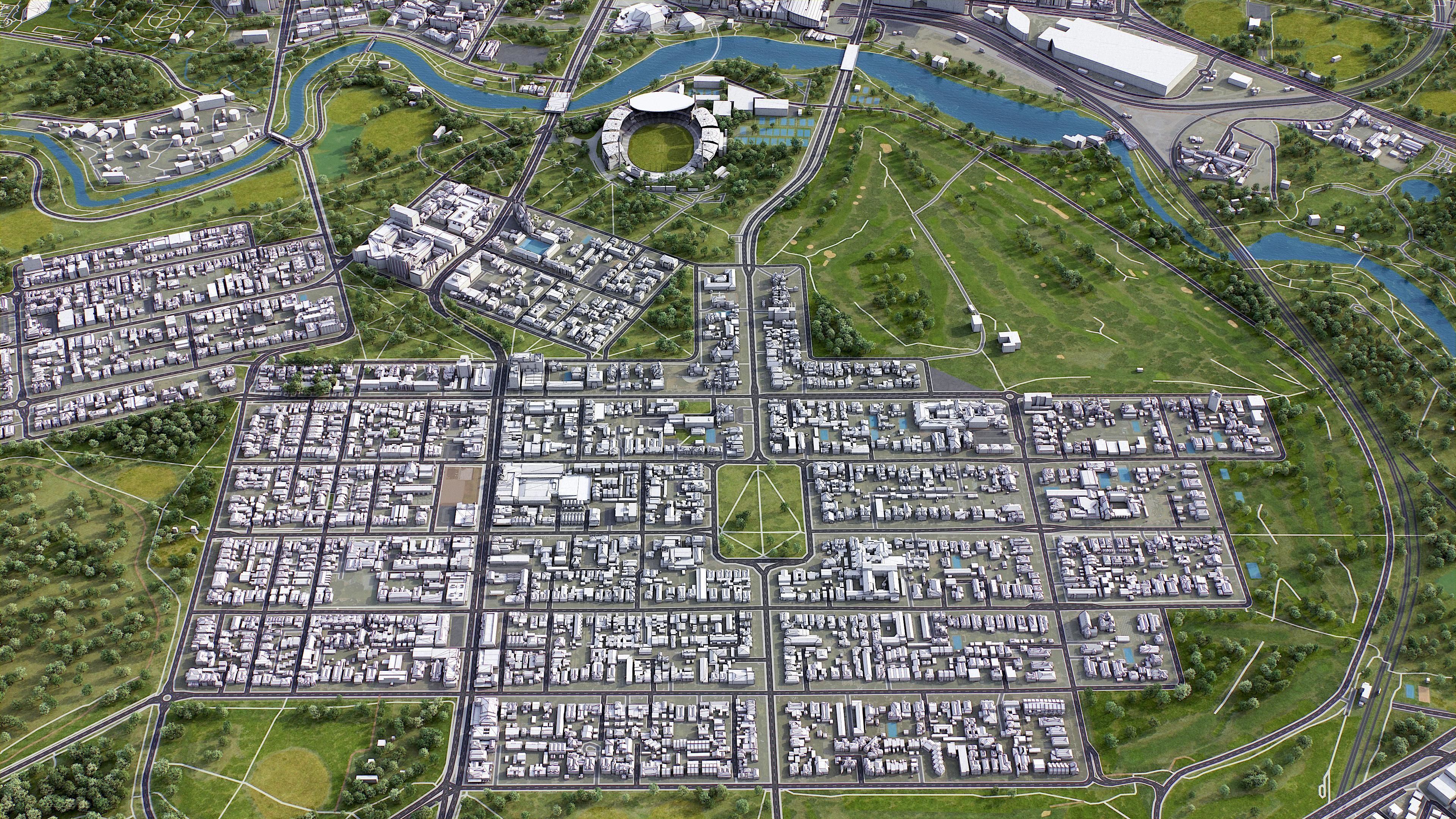 Adelaide Low-poly 3D model_9