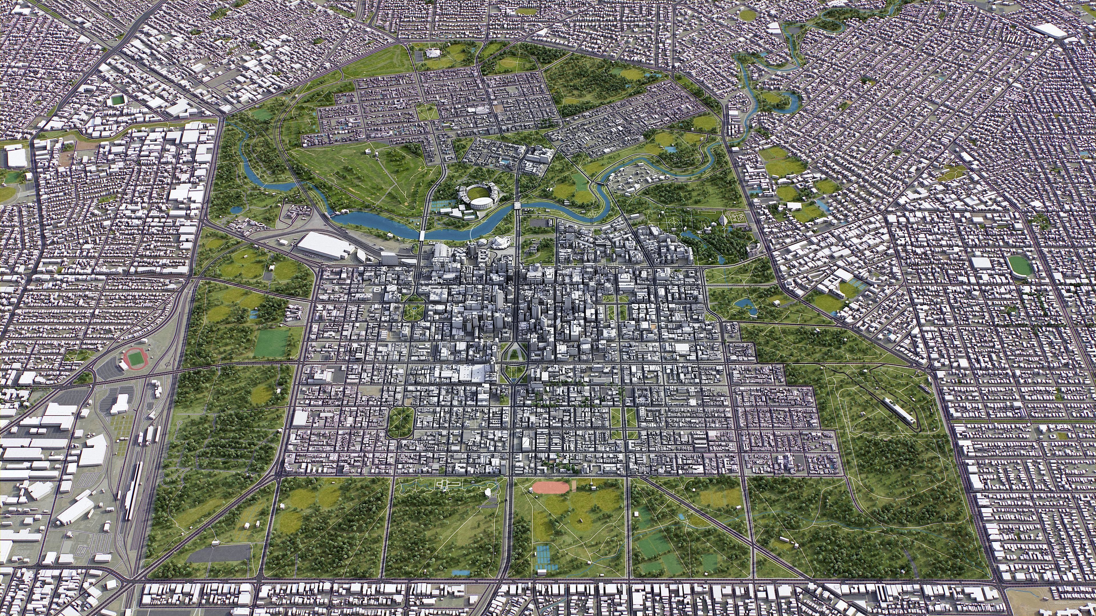 Adelaide Low-poly 3D model_14