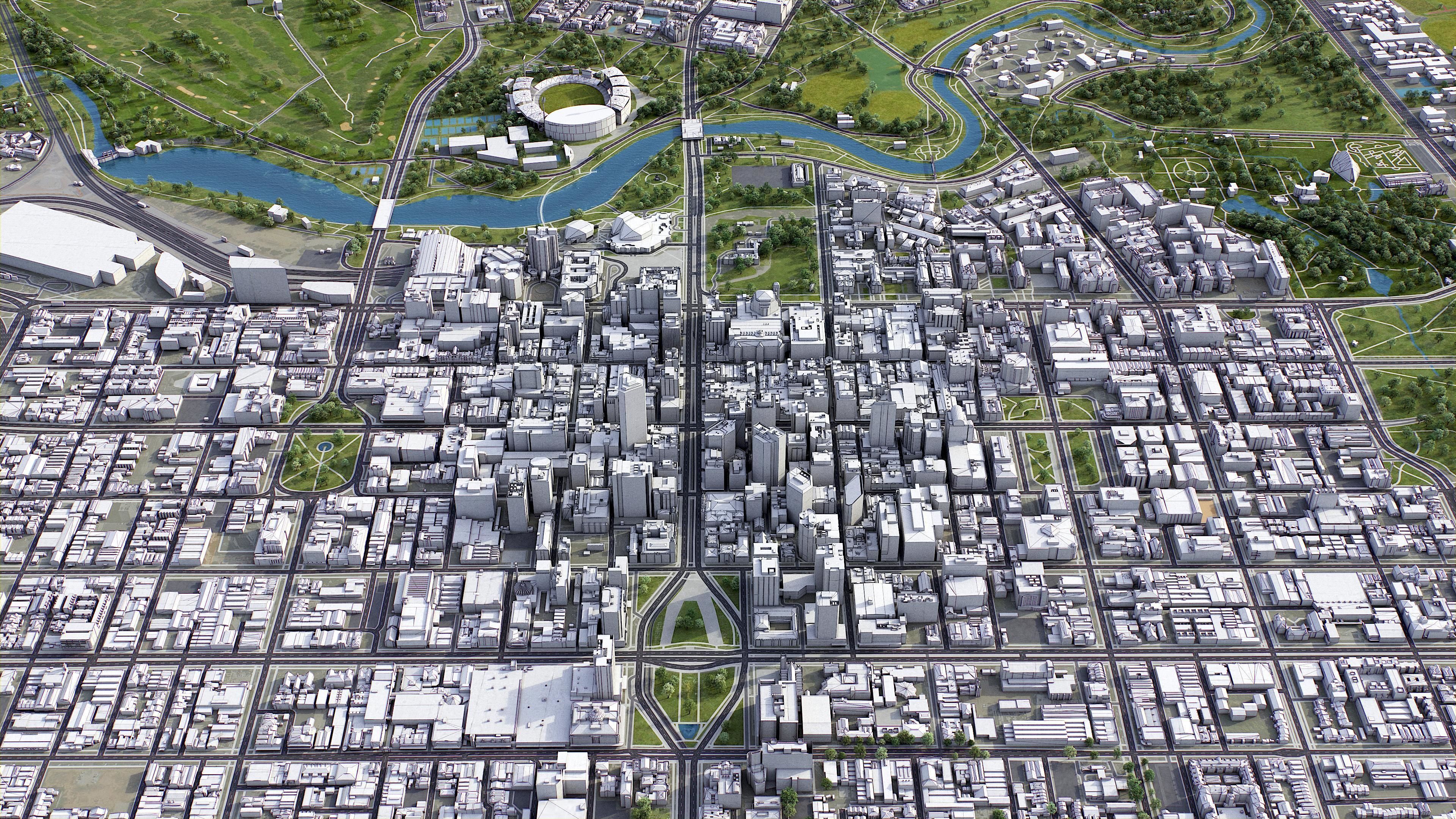 Adelaide Low-poly 3D model_2