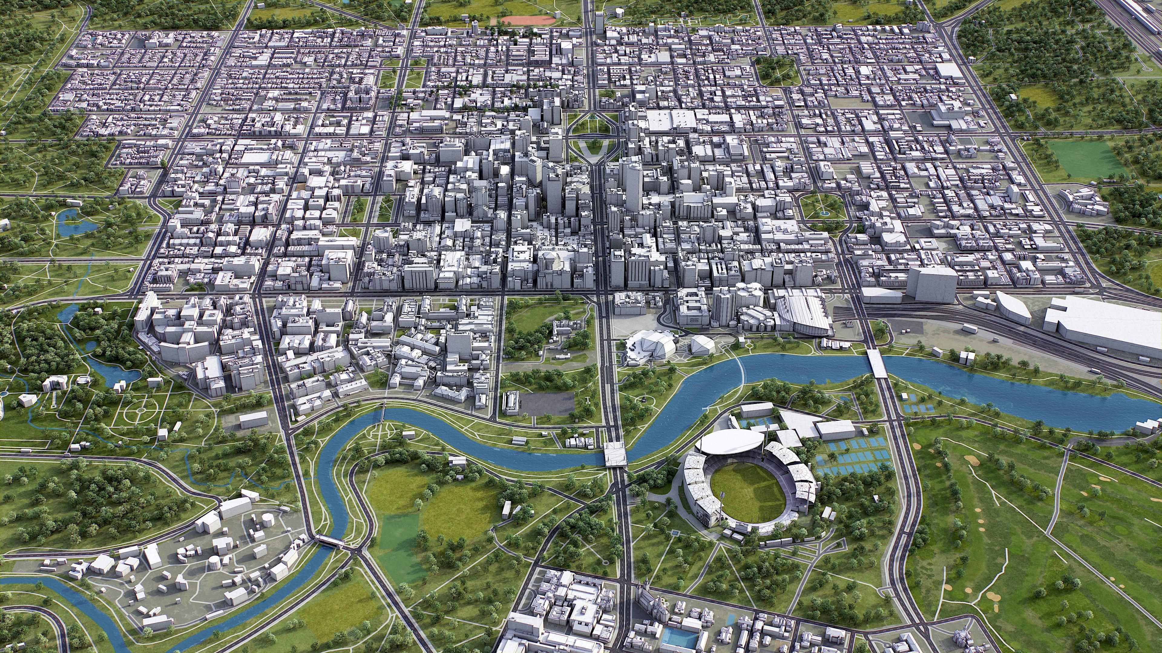 Adelaide Low-poly 3D model_11