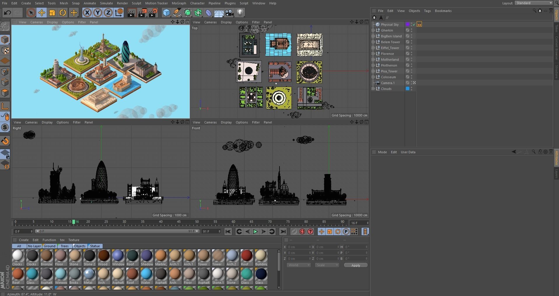 Cartoon Low Poly Asia Landmarks Pack Low-poly 3D model_15