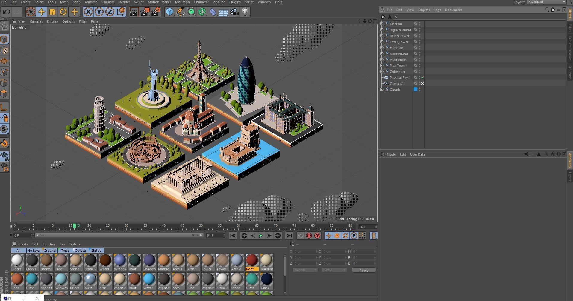 Cartoon Low Poly Asia Landmarks Pack Low-poly 3D model_14