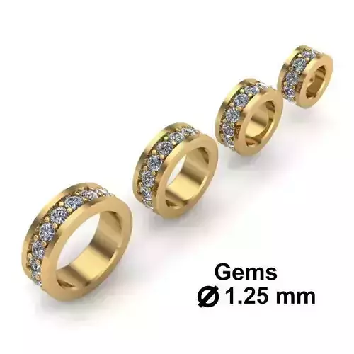 CHARMS three gold wedding rings with diamonds