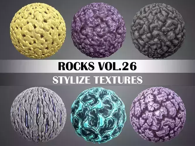 Stylized Rock Vol 26 - Hand Painted Texture Pack Texture
